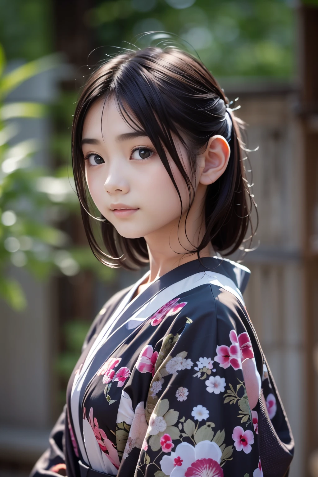 Best image quality, focus, soft light, black hair, 15 years old, ((Japanese)), (blouse), (((front, young face))), (depth of field), super high resolution, (Real: 1.4 ), RAW photo, upper body