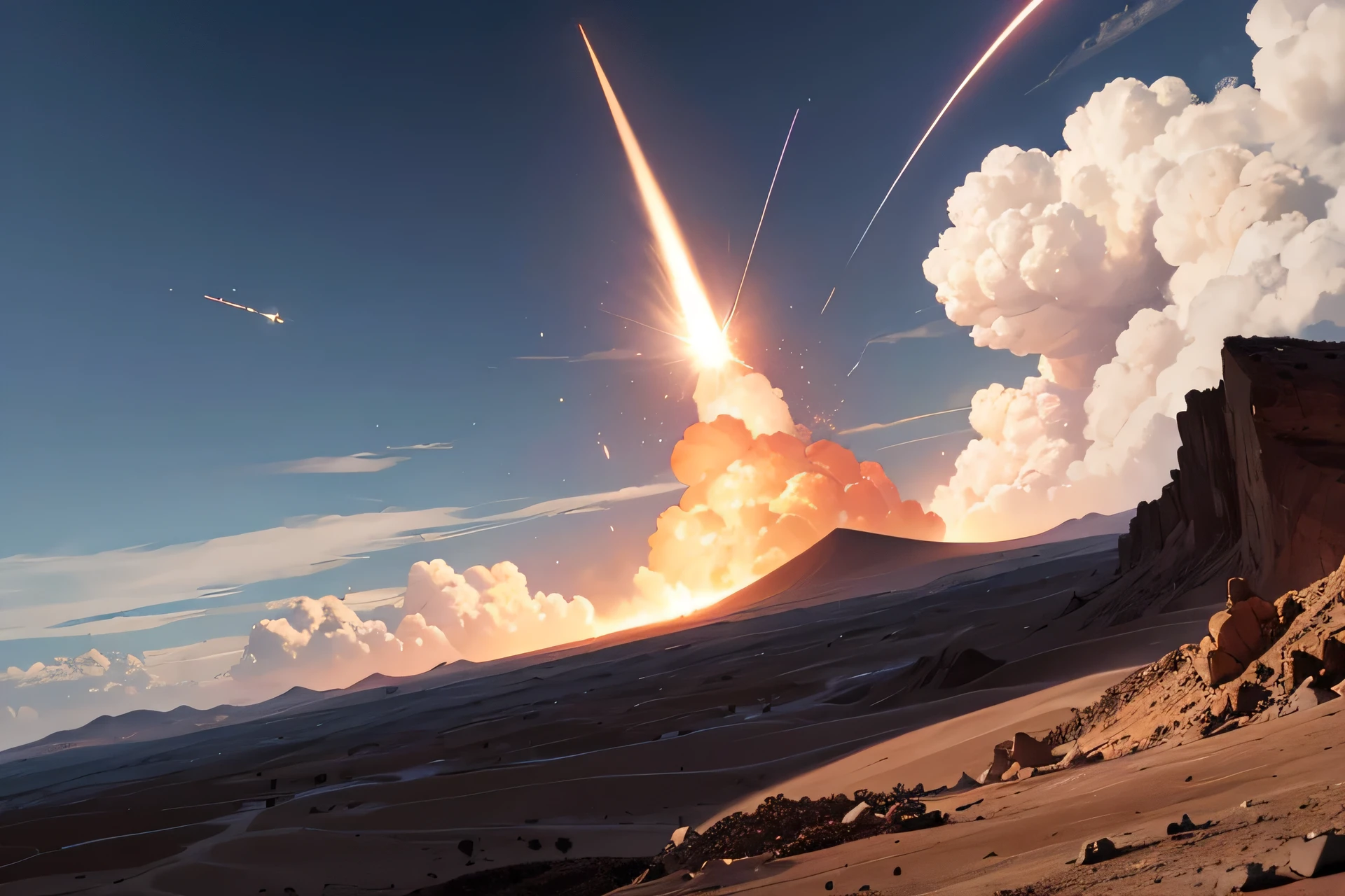 A ogiva, agora fora de controle, it penetrated the atmosphere with impressive speed and reached Earth in a remote region known as the Valley of Hope. The resulting explosion triggered a series of catastrophic events, creating a deep crater and releasing a cloud of radiation that began to spread rapidly.