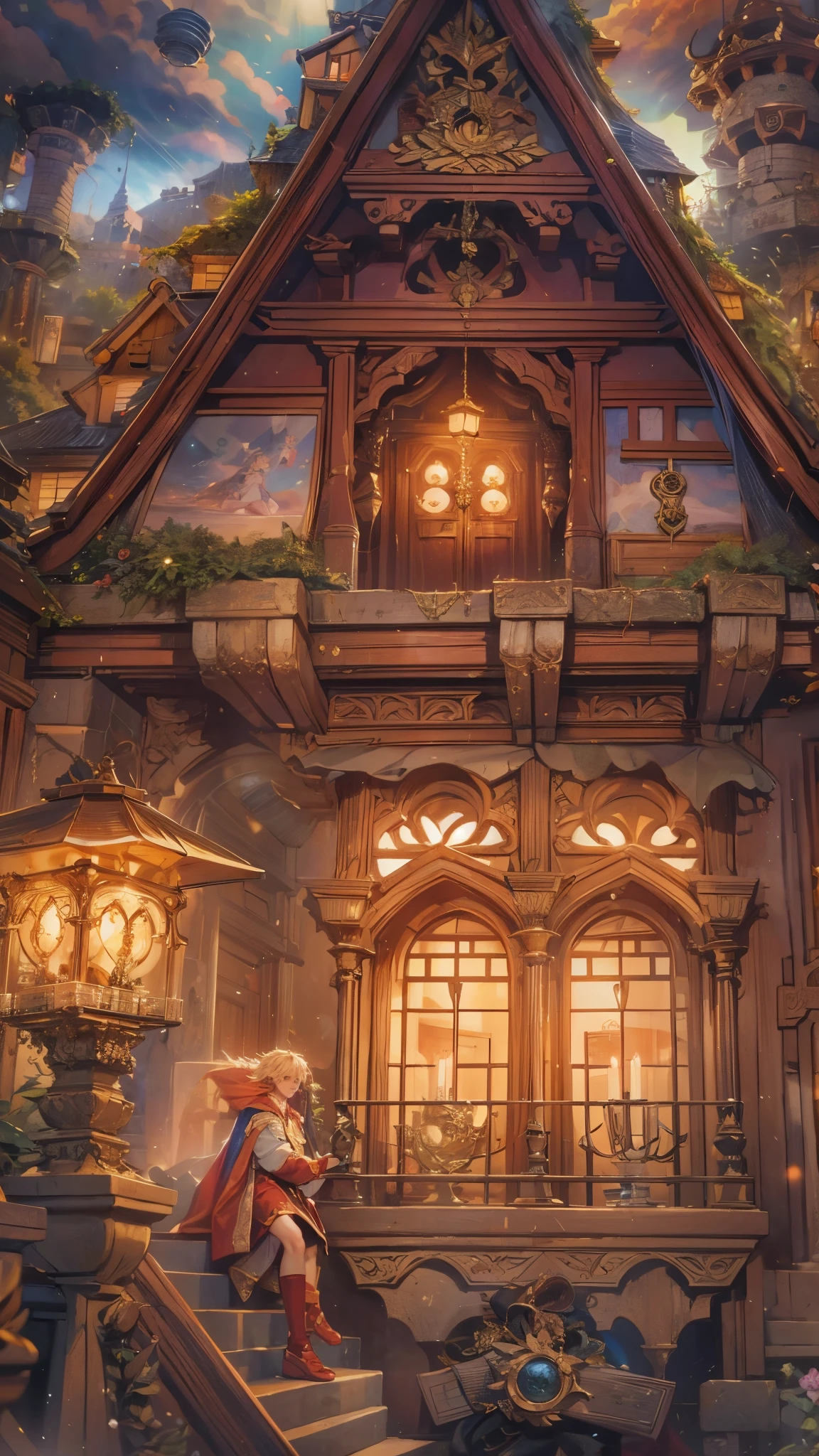 (absurdres, highres, ultra detailed, HDR), masterpiece, best quality, legend of mana character, boy hero, guy villain , detailed face, handsome face, anime eyes, inside home beside window, detailed character, detailed indoor, detailed home, art kenouji