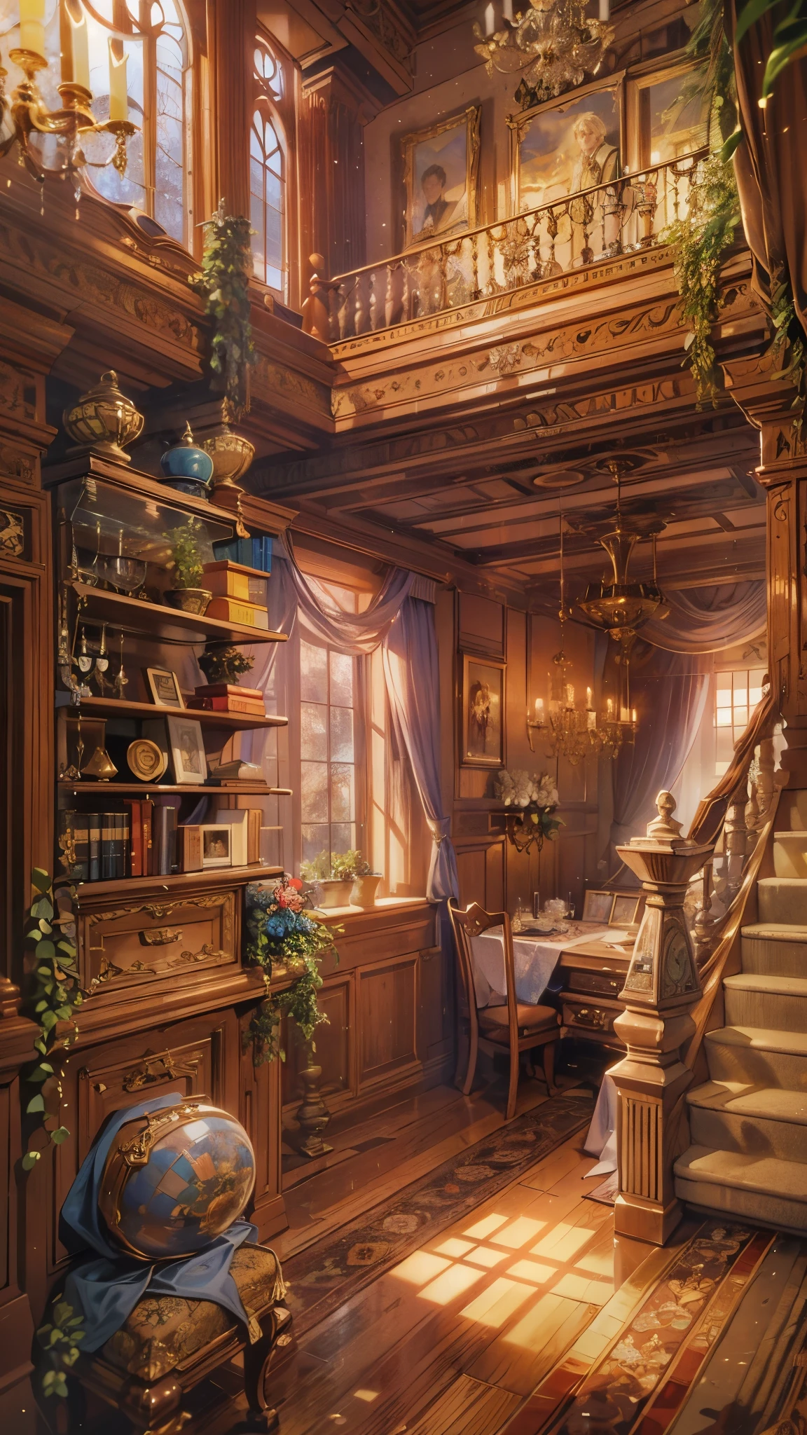 (absurdres, highres, ultra detailed, HDR), masterpiece, best quality, legend of mana character, boy hero, guy villain , detailed face, handsome face, anime eyes, inside home beside window, detailed character, detailed indoor, detailed home, art kenouji