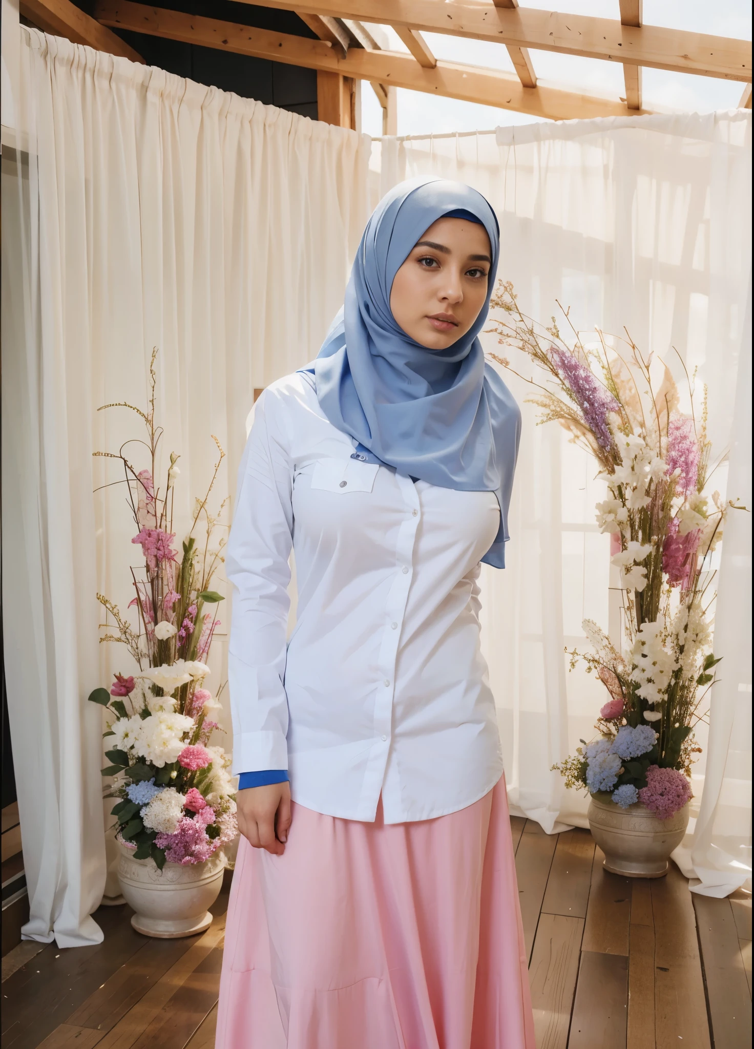 big breasts hijab blue