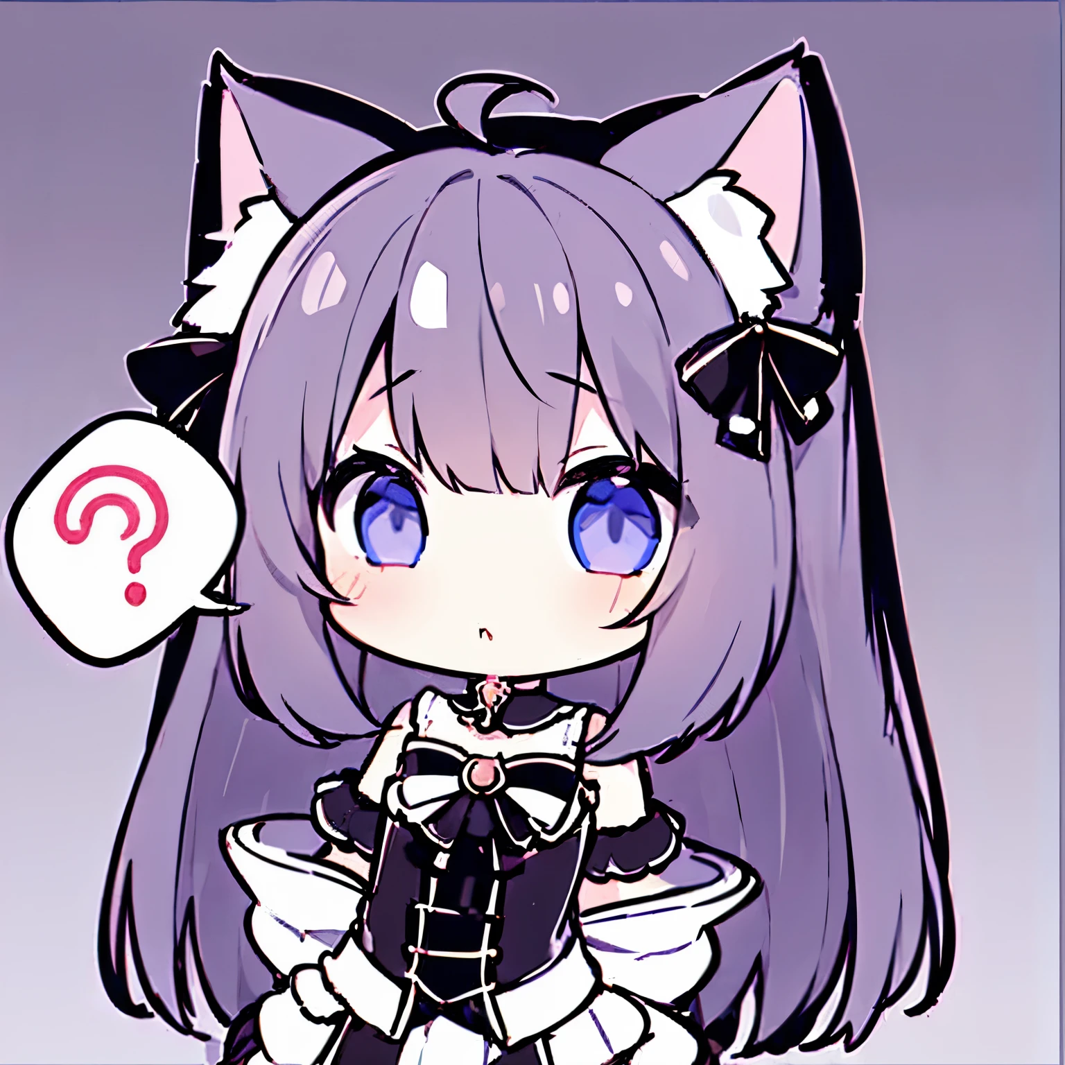 1girl,cat ears,(chibi:1.2),spoken question mark,