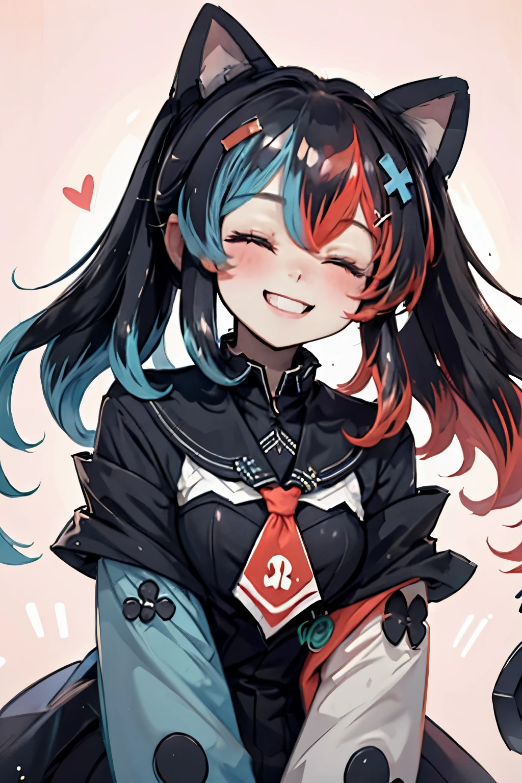 Highly detailed, High Quality, Masterpiece, beautiful, 1girl, solo, SwitchchanOutfit, (HeadpatPOV:1.5), headpat, pov, smile, bright smile, head tilt, closed eyes, happy, blush,