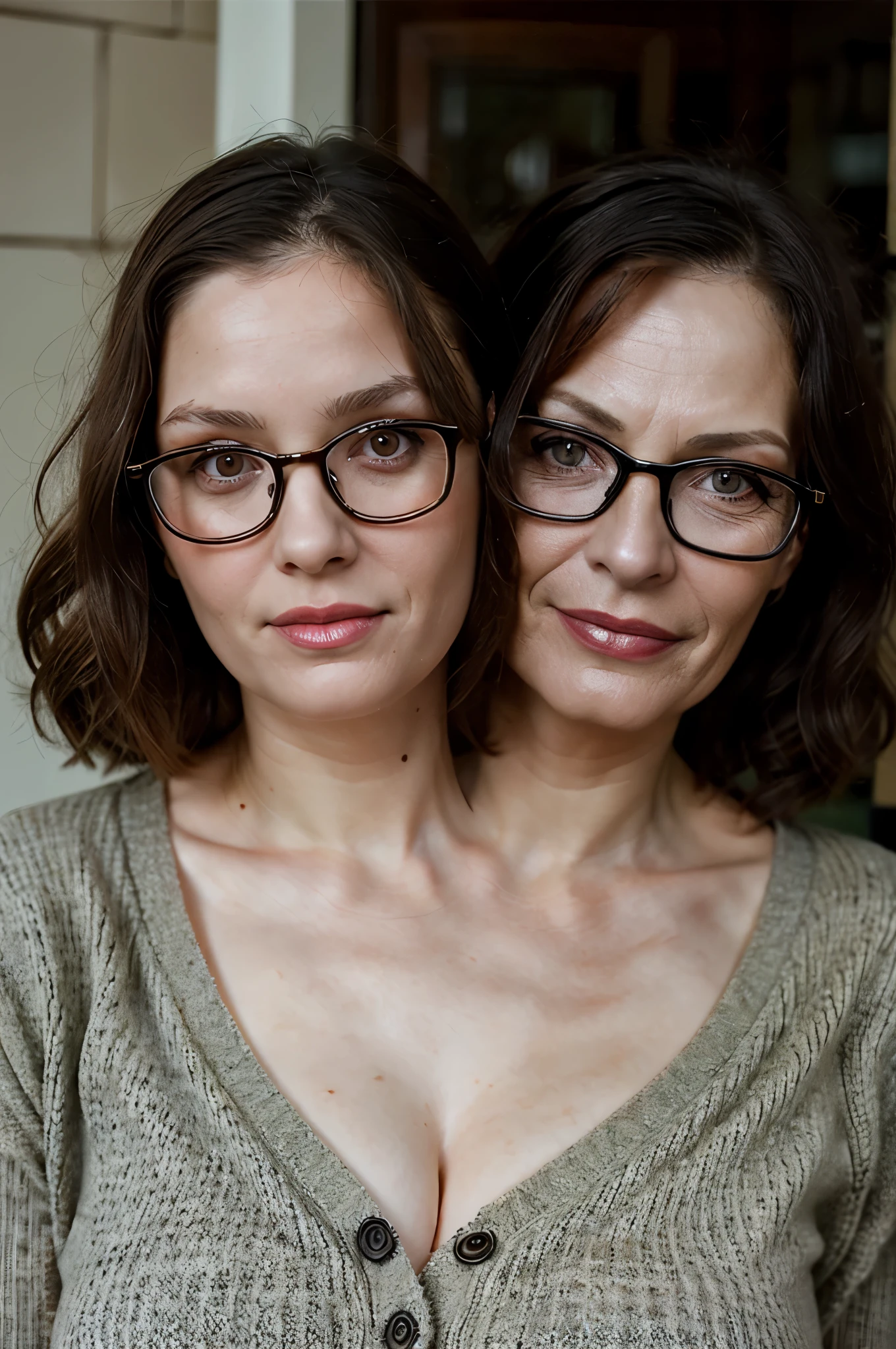 age 48, sexy, German, glasses, gentle makeup, healthy skin,