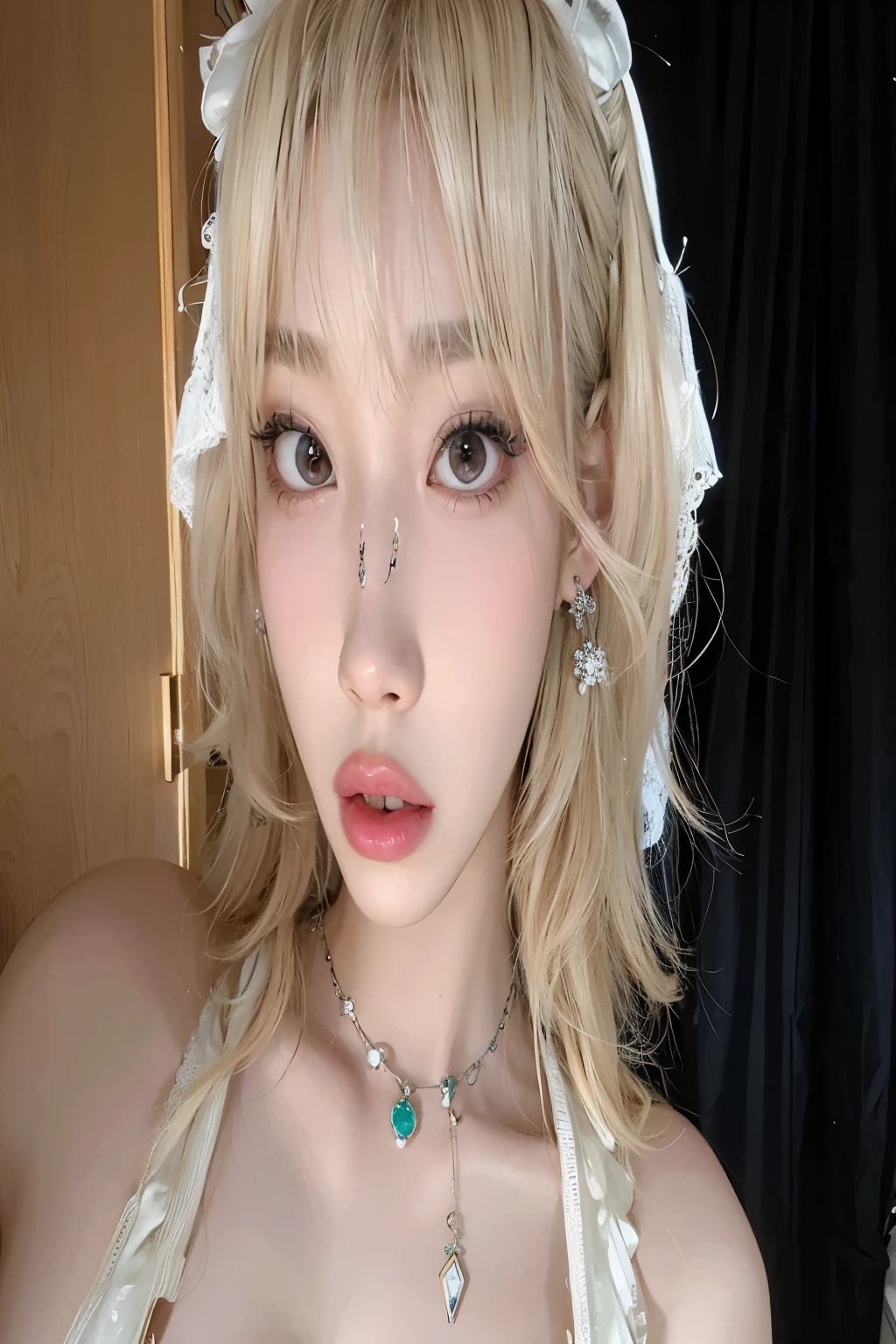 Chica de pelo rubio con piercings y un vestido blanco posando para una foto., Lalisa Manobal, Lalisa Manoban de Blackpink, sun yunjoo, con pelo largo y ojos penetrantes, parque roseanne de blackpink, flequillo blanco, ulzzang, jaeyeon nam, cruel korean gothic girl, chica anime en la vida real, heonhwa choe
