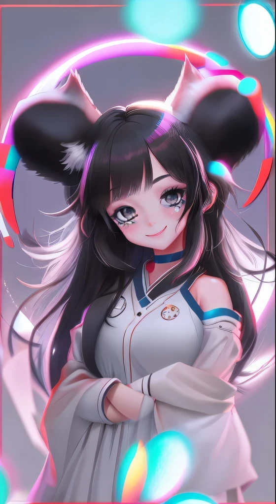 cat ears,black eyes