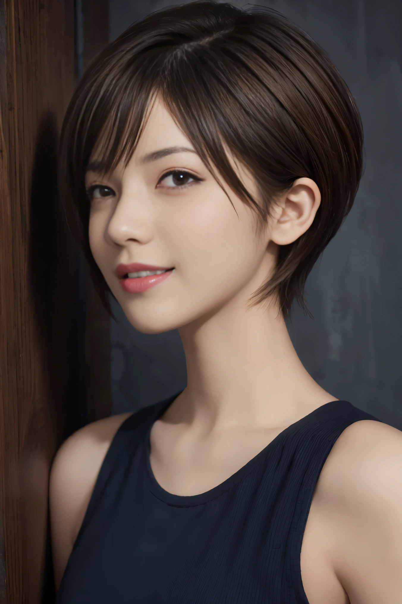 (Highest quality, High resolution, Tabletop:1.2), One Girl, ayanamirei, Bobcut, high school girl,uniform,Upper Body View、Interface Headset, background, Light blue hair color, Expressionless, Apply blush all over the face, Embarrassing, View your viewers