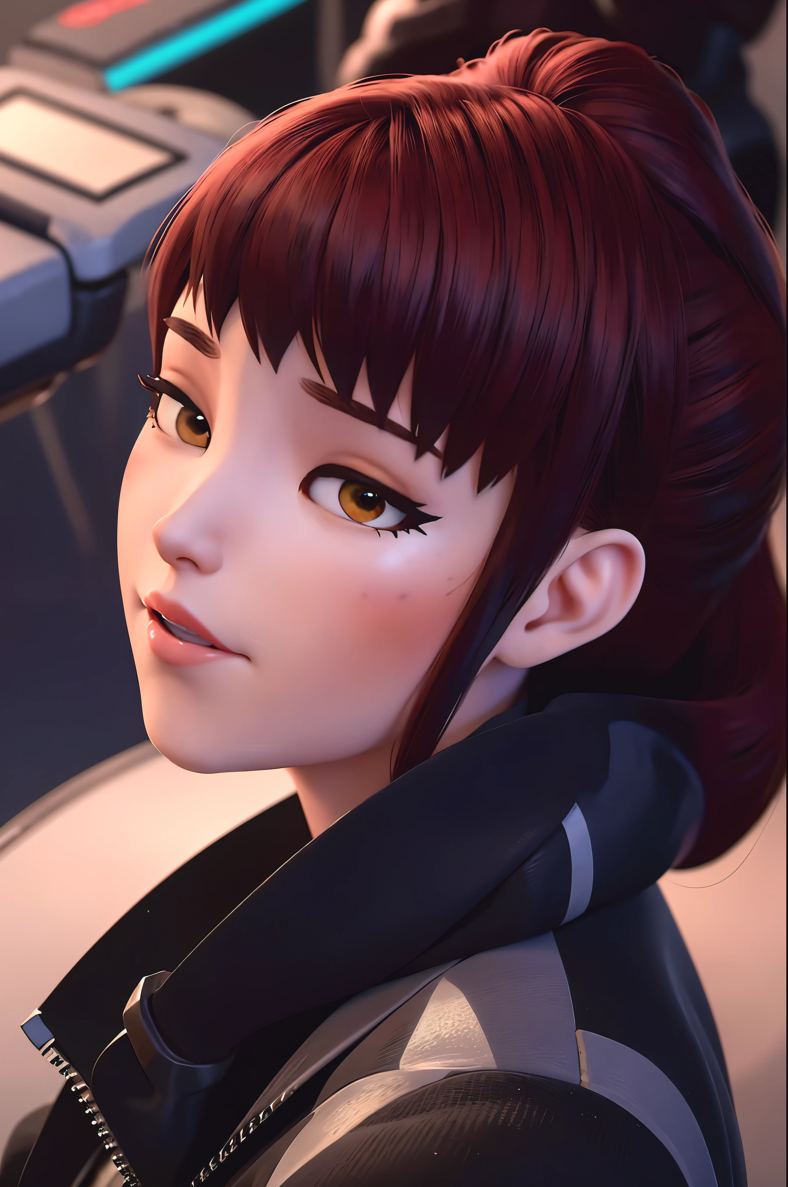 realistic, realism, photorealism, photo-realistic, high contrast, (photorealistic:1.4), 8k high definition detailed realistic, (best quality, masterpiece:1.2), NSFW, photon mapping, radiosity, physically-based rendering, best quality, highly detailed, 1girl,owdva, d.va \(overwatch\),full body, baseball cap, ponytail, ((outside)),