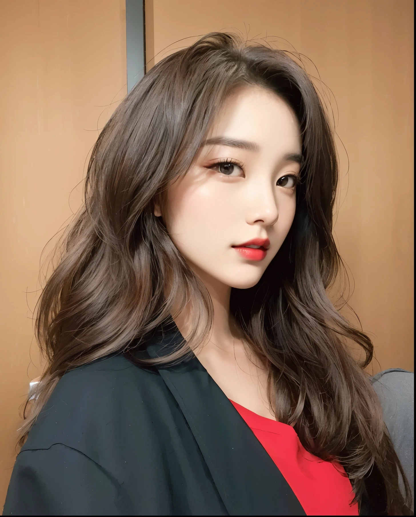 Arafed woman with long hair and red lipstick posing for a photo., heonhwa choe, hermosa mujer surcoreana, Hye Kyo song, maquillaje popular de corea del sur, maquillaje coreano popular, Hwang se - es, bae suzy, dilraba dilmurat, hermosa joven coreana, lee ji - eun, lee ji-eun, tzuyu de dos veces