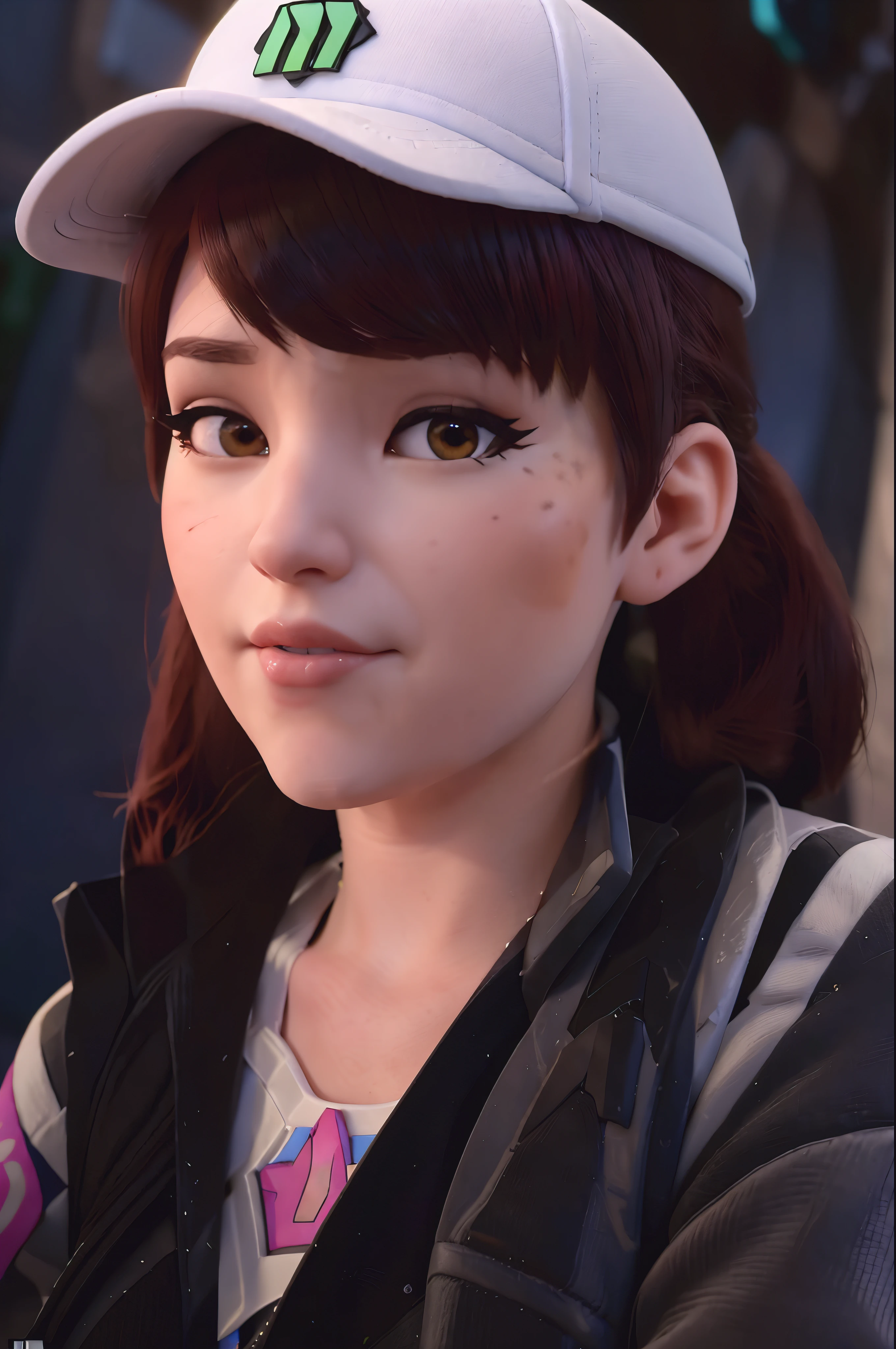 realistic, realism, photorealism, photo-realistic, high contrast, (photorealistic:1.4), 8k high definition detailed realistic, (best quality, masterpiece:1.2), NSFW, photon mapping, radiosity, physically-based rendering, best quality, highly detailed, 1girl,owdva, d.va \(overwatch\),full body, baseball cap, ponytail, ((outside)),