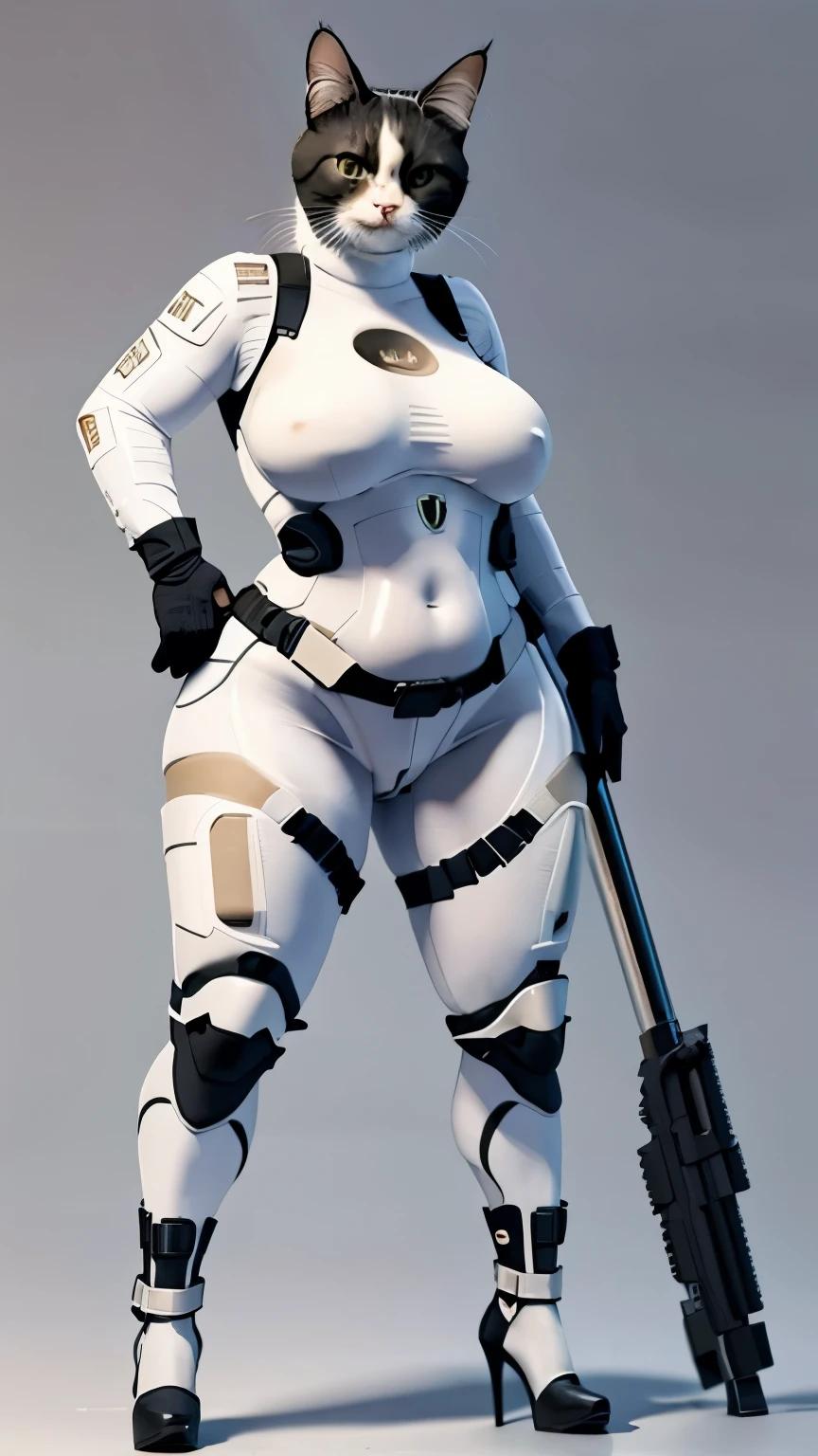 (high quality), realistic, reality的, (alone),
cat headを持つ神, cat head、the face is a cat、(excellent anatomy), (good proportionasterpiece, in the center, Chubby-chan、thick body、reality、professional photos、genuine、female body、tight suit、tight long pants、gloves、Do not show bare skin、tail、thick body, big 、 big ass、big belly、thick thighs、full body portrait、high heels、full body portrait、stand on tiptoe、facing forward、model standing、standing with legs apart、simple background、