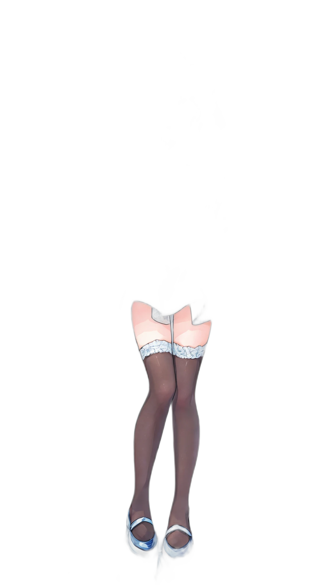 a girl,(((solo))),blue detailed eyes,silvery long hair,hair over one eye,small medium breast,white Rococo style long dress),white_gloves,thighhighs,french braid,hair slightly frizzy at the ends,(hair over one eye),jellyfish girl,broken glass,builds,stella theme,night,,standing,see-through clothes,front,white theme,light,white background,dynamic angle,dynamic pose