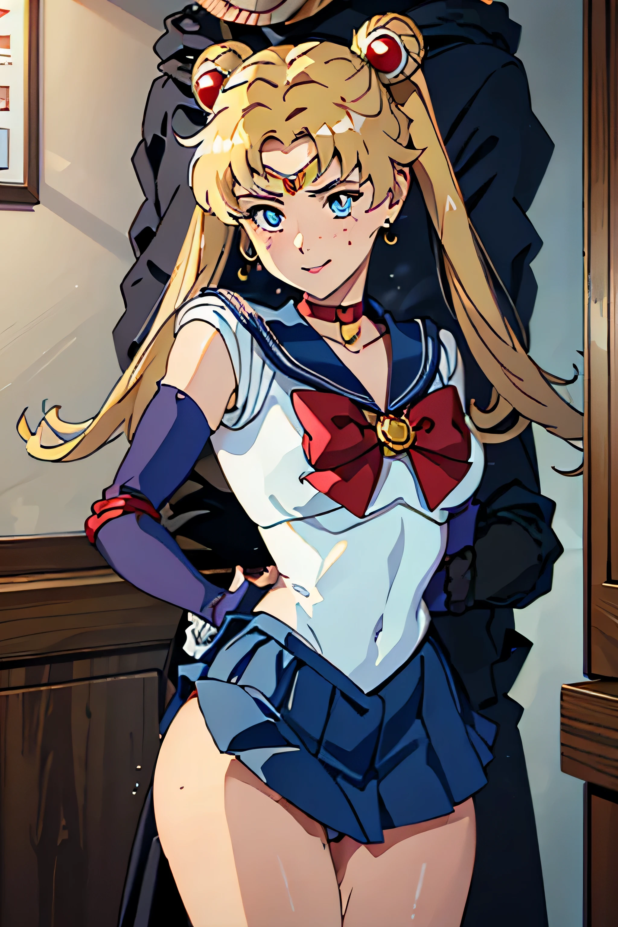 Obra maestra, Mejor calidad, absurdos, perfect anatomy, 1 chica, solo, Luna, 1990s \(Estilo\), rubia marinero luna, de pie, sonrisa, tiro de vaquero, Uniforme Marinero Senshi, cuello marinero, Falda azul, Guantes de codo, en pose de espaldas, shows off his booty, Backward, no thong big booty, ultra mini falda, Dar fellatio, mamada, oral sex. (detallado:1.3), ultra high resolution, ultra detallado, Highly detallado face and skin texture, detallado eyes, double eyelids, dynamic light, (cara muy detallada) fellatio, Boca chupando pene, XXX.