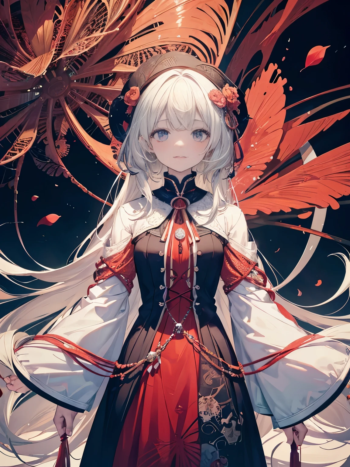official art, unity 8k wallpaper, super detailed, beautiful and aesthetic, masterpiece, highest quality, (zentangle, mandala, tangle, entangle), (fractal art:1.3) , 1 girl, Red flower, very detailed, dynamic angle, cowboy shot, the most beautiful form of chaos, elegant, brutal designer, Bright colors, romanticism, Written by James Jean, robbie dowi antono, Los Tran, francis bacon, Michael Mraz, Adrian's genius, Petra Cortright, Gerhard Richter, takato yamamoto, ashley wood, in the atmosphere