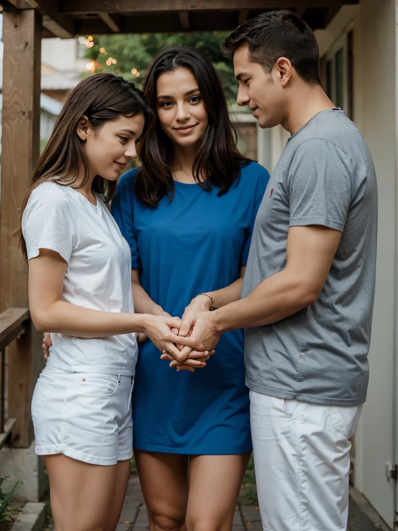 Mom and dad holding their ??? hands