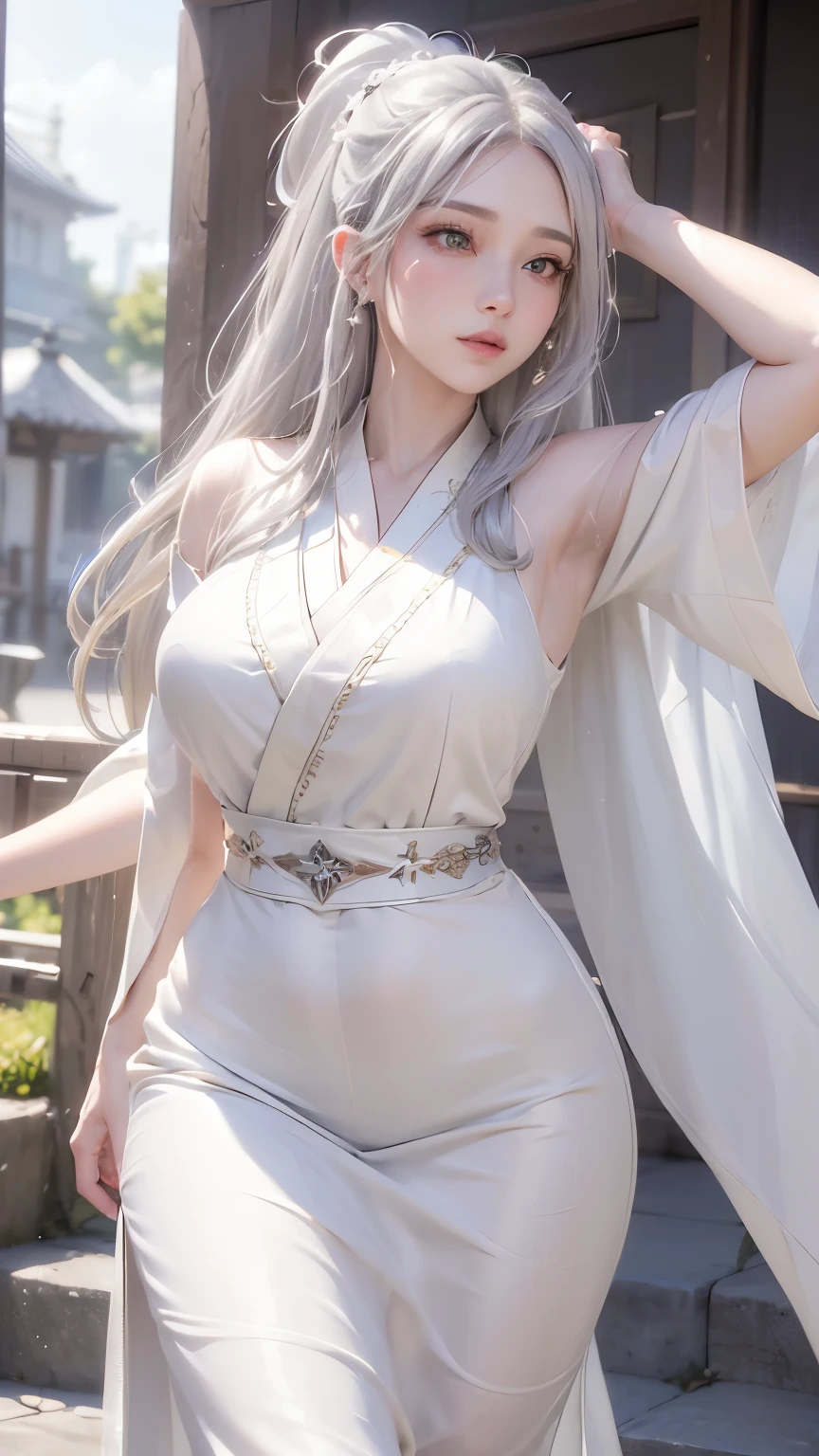 (logo、masterpiece、8k、table top、RAW photo、wonderful、最high quality、Photorealistic and hvery detailed CG integrated 8k wallpaper、high quality、very detailed、narrative poem、particle effects、dynamic effects、Depth of the bounds written、cinematic light、Lens flare、ray tracing)、fantasy、 (1 beautiful woman、white kimono、white long dress、silver haired、beautiful face、real face、beautiful detail eyes、beautiful skin、woman dancing gracefully:1.7、woman dancing gracefully:1.7)、Hair flutters in Wind、hair bounces、髪がWindで踊る、hair jump、night、Wind、darkness、grassland、vast land、Spectacular view、美しい自然のWind景、night空、Wind、Cherry tree、Cherry blossom petals are dancing、SakuraFubuki、Falling petals