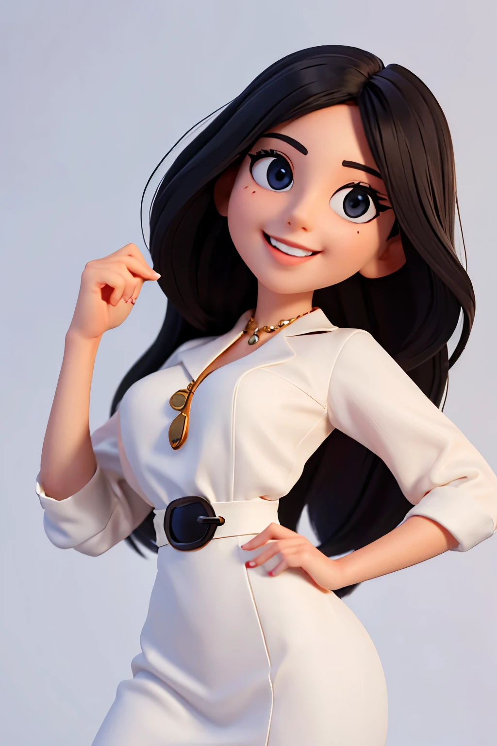 mulher morena no estilo disney pixar, alta qualidade, melhor qualidade