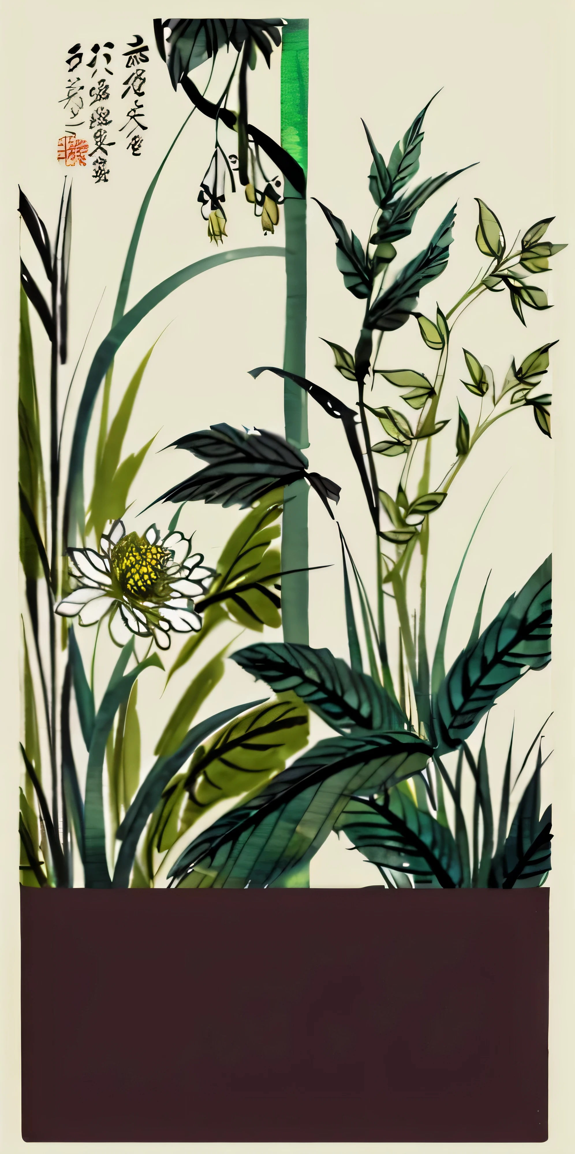 There is a decorative tile,There are green and white patterns on it, plant, Chinese style pattern, maximalist art new, 2020, 2 0 2 0, Inspired by William Home Lisa, verdant, new, 2 0 2 1, 2021, art new jungle environment, vignette, intricate Art Deco leaf designs, Art Deco