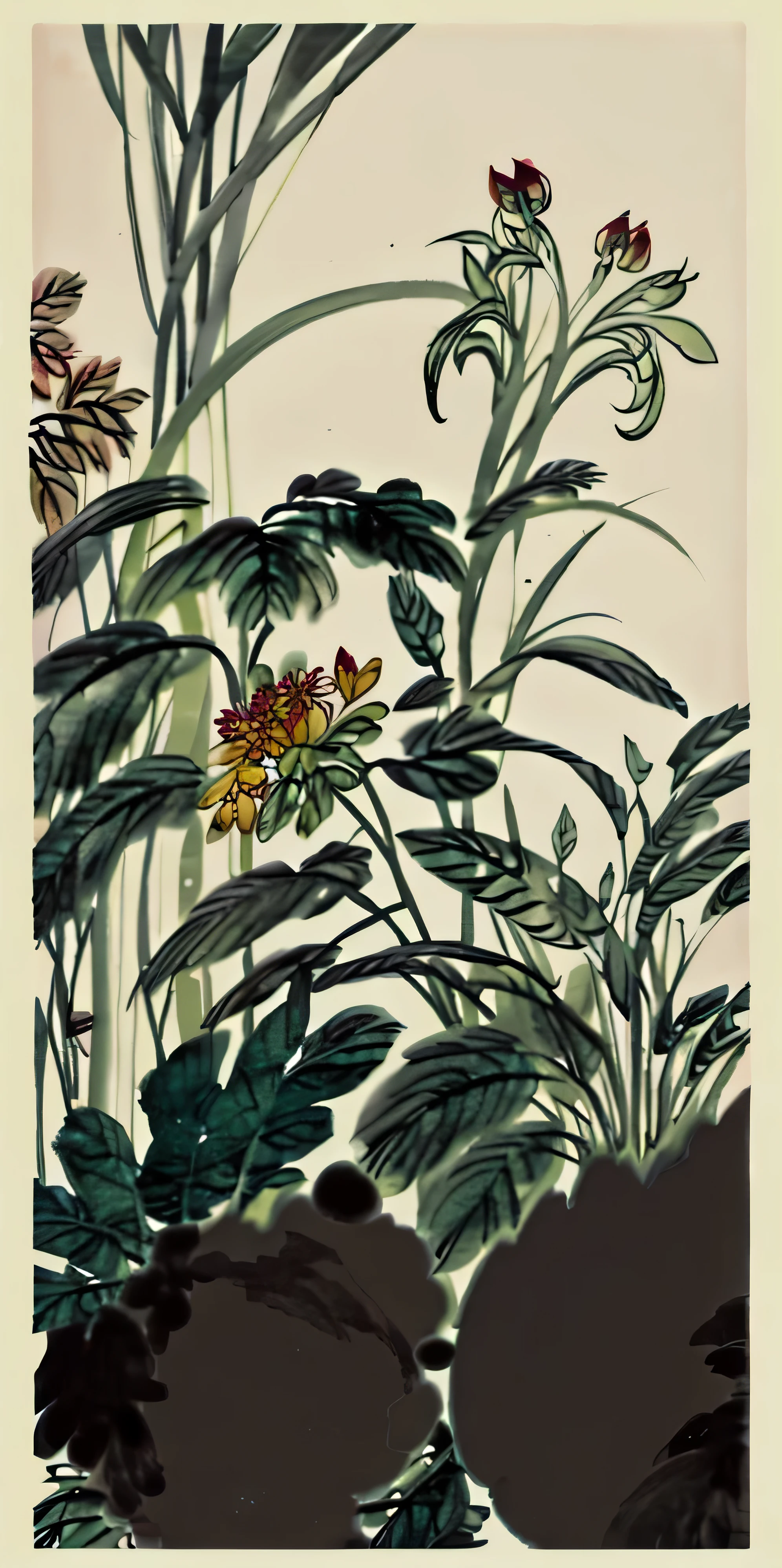 There is a decorative tile,There are green and white patterns on it, plant, Chinese style pattern, maximalist art new, 2020, 2 0 2 0, Inspired by William Home Lisa, verdant, new, 2 0 2 1, 2021, art new jungle environment, vignette, intricate Art Deco leaf designs, Art Deco