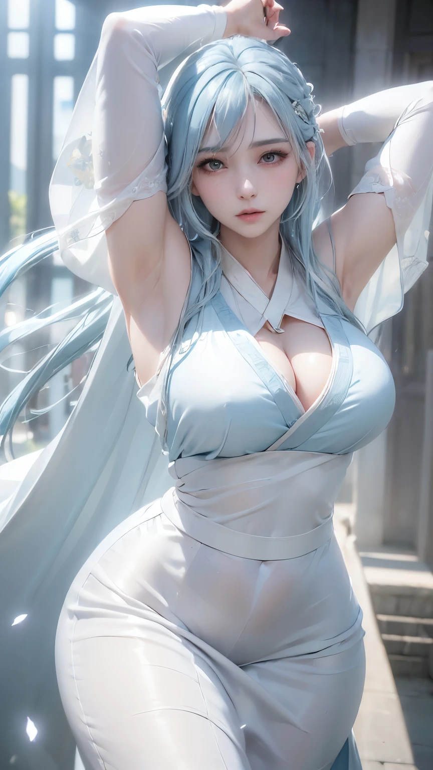 (logo、masterpiece、8k、table top、RAW photo、wonderful、最high quality、Photorealistic and hvery detailed CG integrated 8k wallpaper、high quality、very detailed、narrative poem、particle effects、dynamic effects、Depth of the bounds written、cinematic light、Lens flare、ray tracing)、fantasy、 (1 beautiful woman、white kimono、white long dress、light blue hair、beautiful face、real face、beautiful detail eyes、beautiful skin、woman dancing gracefully:1.7、woman dancing gracefully:1.7)、Hair flutters in Wind、hair bounces、髪がWindで踊る、hair jump、night、Wind、darkness、grassland、vast land、Spectacular view、美しい自然のWind景、night空、Wind、Cherry tree、Cherry blossom petals are dancing、SakuraFubuki、Falling petals