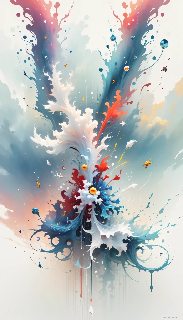 (((White cloud background))), (((high saturation))), ((Surrounded by brilliant colors)))) super detailed, Beautiful and beautiful, masterpiece, best quality, (tangled, mandala, tangled, twist), (Fractal art: 1.3), 1 girl, Very detailed, dynamic angle, cowboy shooting, Chaos in its most beautiful form, elegant, brutalist design, bright colors, romanticism, Michael Mraz, Adrian Gurney, Petra Courtright, Atmospheric, ecstatic notes, Mobile phone notes are visible