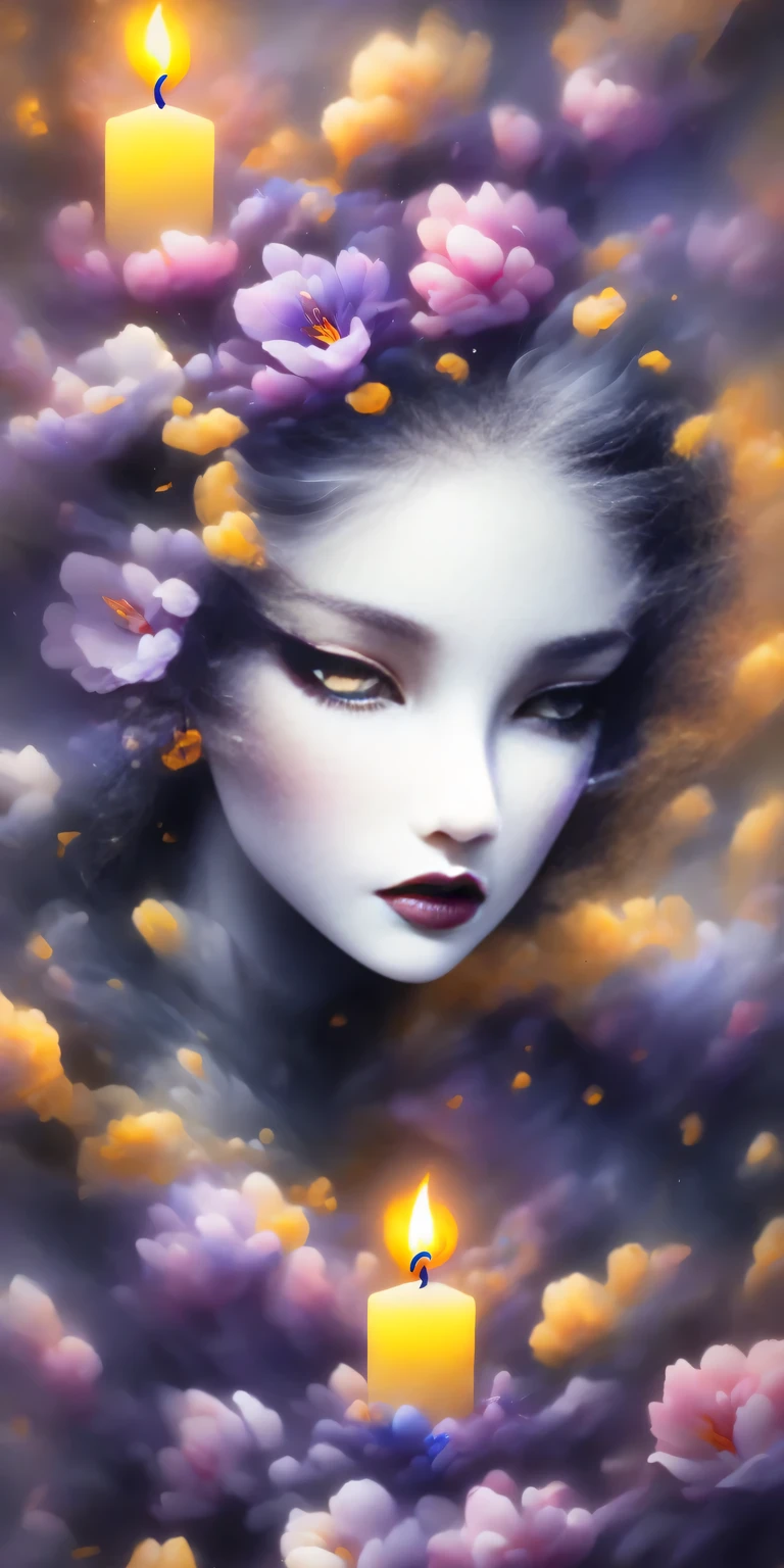 ((Midnight candlelight lighting)) ((beautiful & Perfect hot waist)) Unity 8k vampire witch girl ((perfect face shape, Perfect black lips, perfect nose, correct beautiful eyes, eyelash, skin pores, Detailed and complex iris textured surface in ZBrush)) A masterpiece of surrealism & Realistic beautiful young amazing anime, Pearly perfect skin (Colorful Fringe Short Bob) Indeed & Extremely detailed white cape combat jumpsuit & 8k scarf, full hd vines, The art of detail, Aesthetic, midnight halo, charm, shadow, Developed by Unreal Engine 5, Ultra-sharp focus, Artwork by Alberto Seveso, Science fiction, intricate artwork, golden ratio, epic, HR fixture style, Very detailed, Full of energy, Ultra HD 8K
