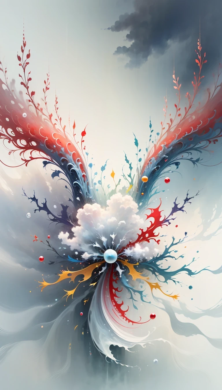(((White cloud background))), (((high saturation))), ((Surrounded by brilliant colors)))) super detailed, Beautiful and beautiful, masterpiece, best quality, (tangled, mandala, tangled, twist), (Fractal art: 1.3), 1 girl, Very detailed, dynamic angle, cowboy shooting, Chaos in its most beautiful form, elegant, brutalist design, bright colors, romanticism, Michael Mraz, Adrian Gurney, Petra Courtright, Atmospheric, ecstatic notes, Mobile phone notes are visible