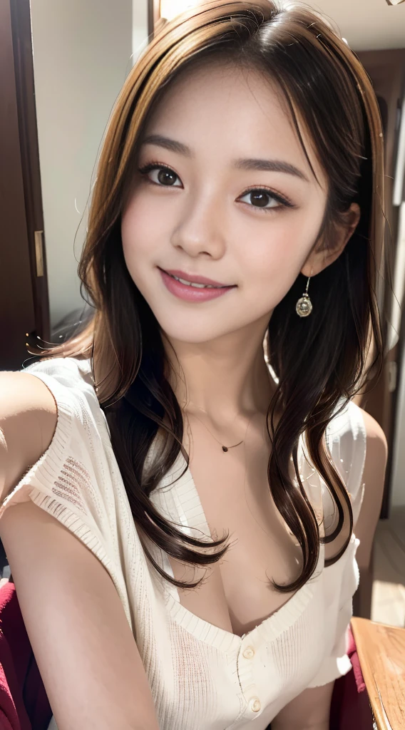 、((from the front:1.3))、A face feeling ecstasy、Face at peak sexual excitement、highest quality, realistic, super detailed, finely, High resolution, 8k wallpaper, 、face focus、, close-up portrait、face focus、セクシーなbra、bra、bra、bra、bra、bra、face focuuste piece、highest quality、An illustration、Super fine、Fine、High resolution、8K wallpaper、detailed eyes、natural color lip、smile、20 year old girl、cute、