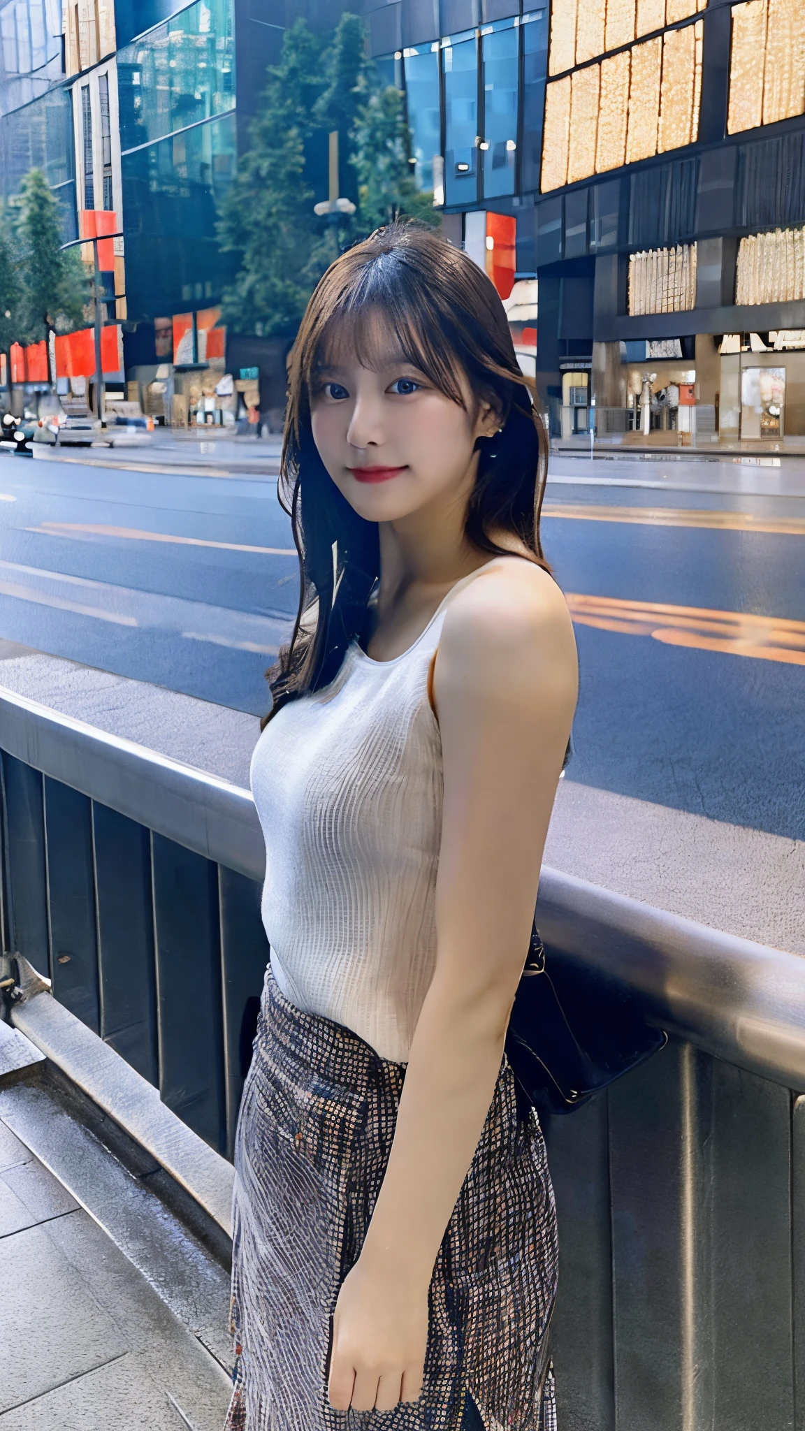 High resolution, beautiful girl undress standing in City,best quality 4k image 