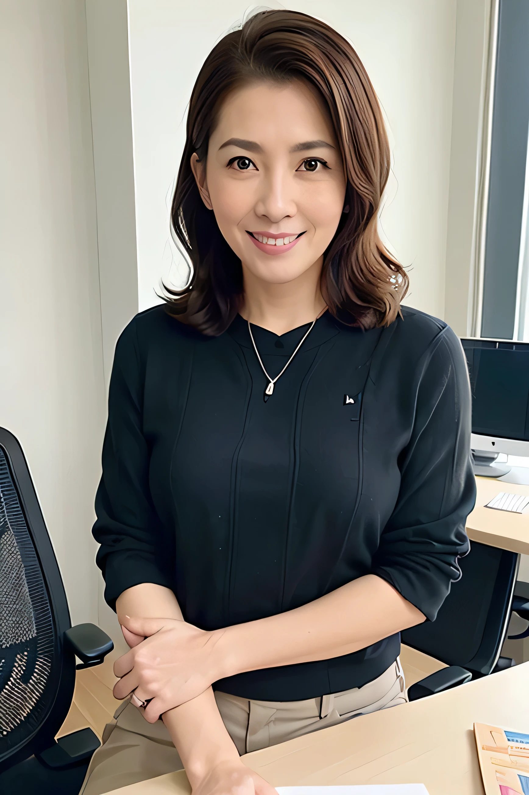 woman with iPad, office,8k, RAW photo,((become familiar with:1.4)), portrait, highest quality, ultra high resolution, realistic,