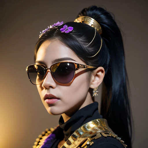 On snowy nights,32k(masterpiece,HD,Ultra high quality,32k)Purple-pink double ponytail,flower stick,Indigo Skull King ,mahogany steering wheel (The skeleton is very realistic:1.4),crocodile print robe,Rusty skull ornaments,Sand gold linen cloak,petals flying,Deep gold sunglasses,Hold your head high,worthy of pride,Look at people through nostrils,A primary and secondary school student, high resolution,Xueba, detail, RAW photos, Sharp Re, Nikon D850 film photo by Jefferies Lee 4 Kodak Portra 400 camera F1.6 guns, colorful, Ultra-realistic and vivid textures, dramatic lighting, Unreal Engine Art Station Trend, Sinest 800,Hold your head high,side,worthy of pride,Look at people through nostrils,arrogant,petals flying,petals flying,Gold dusted crocodile,Fluttering,Impeccable,( Reasonable design, clear lines, HD晰度,best quality, Very detailed skeleton, masterpiece的骨架, official art, movie lighting effects, 8K crocodile skeleton(((Platinum marble sunglasses)))Deep gold sunglasses,side肖像