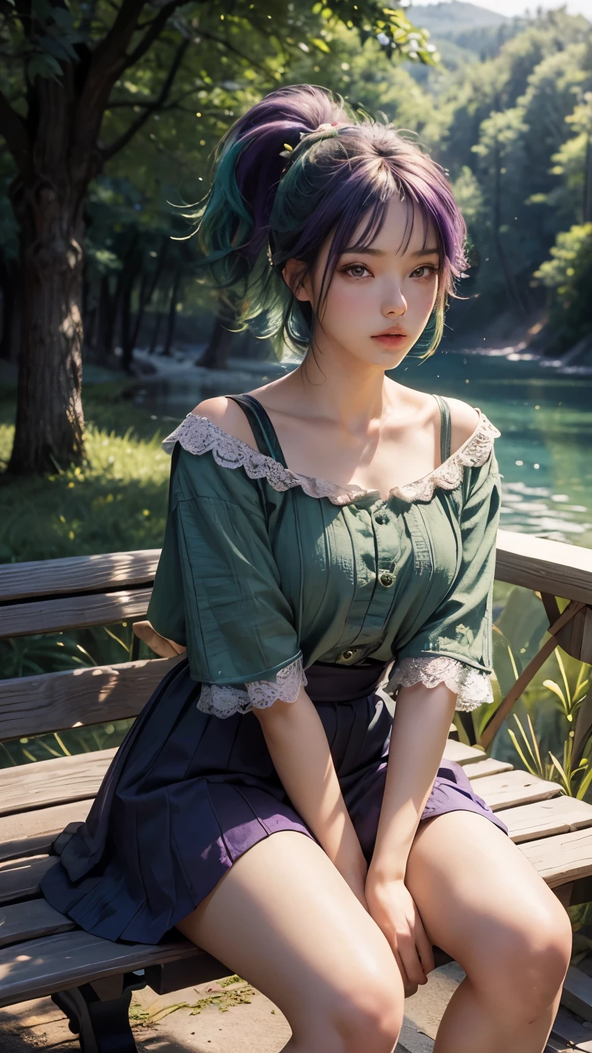 (best quality,masterpiece:1.2),ultra-detailed,realistic:1.37,portrait,girl,red hair,short hair,sexy eyes,black pants,blue and white bomber jacket,upper body,detailed face,beauty,confident expression,attractive,charming,standing posture,studio lighting,vivid colors,subtle bokeh.