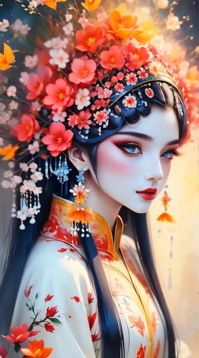 (Ridiculous, high resolution, super detailed), 1 girl, alone, extremely detailed eyes, (official art, Beautiful and beautiful:1.2), (Fractal art:1.3), colorful, most detailed