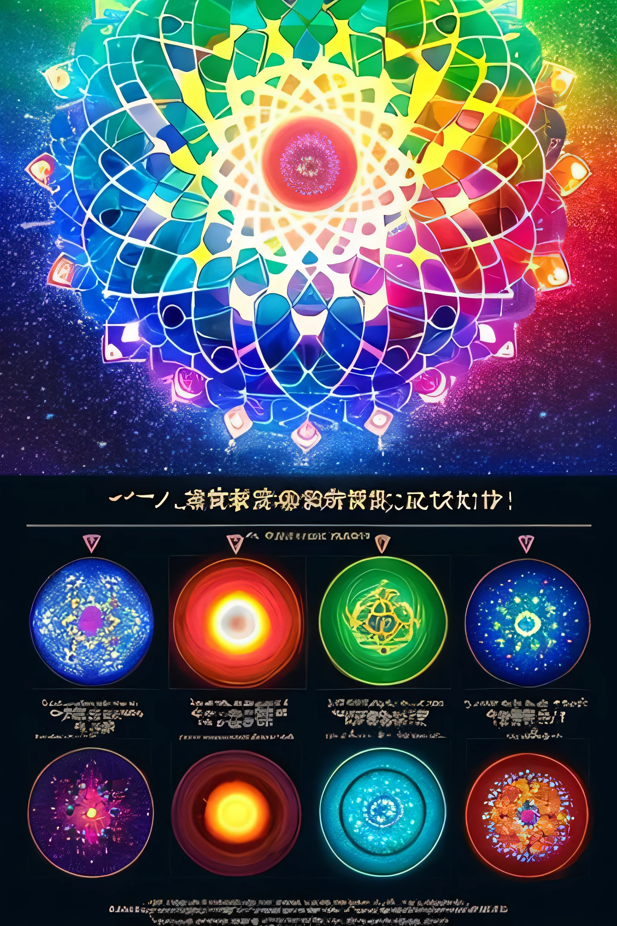 「Chakra self-check guide by wave appraiser Lance Tsukishiro」Please generate a cover image for。 The image is、Expressing themes related to chakras、Should give readers a sense of peace of mind and balance.。Please include elements that allow you to imagine Tsukishiro Rance.。'A journey to explore chakra energy.。This could be a spear or a chakra symbol during meditation.。 Also、use soft and bright colors、try to give the reader a sense of fun。 Based on this prompt、Create an attractive and eye-catching cover image。