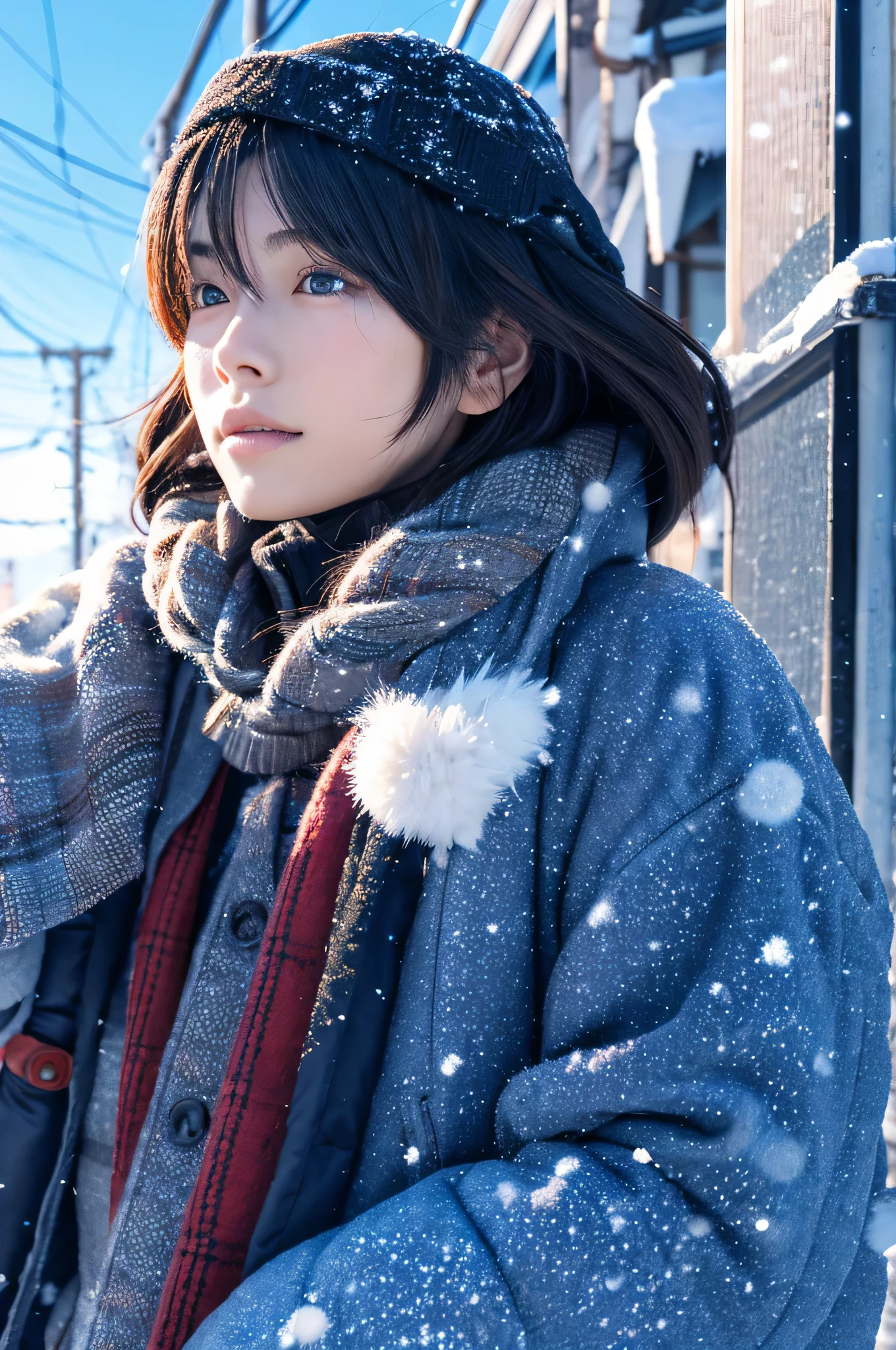 Japanese anime, northern winter, beautiful, male, Super detailed, uploaded by person