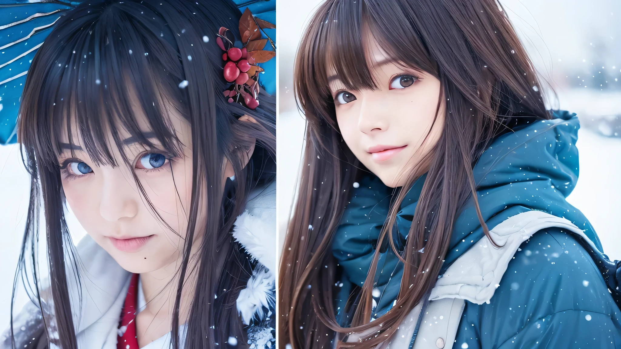 Japanese anime, northern winter, beautiful illustrations, woman, Super detailed, people々will be uploaded to