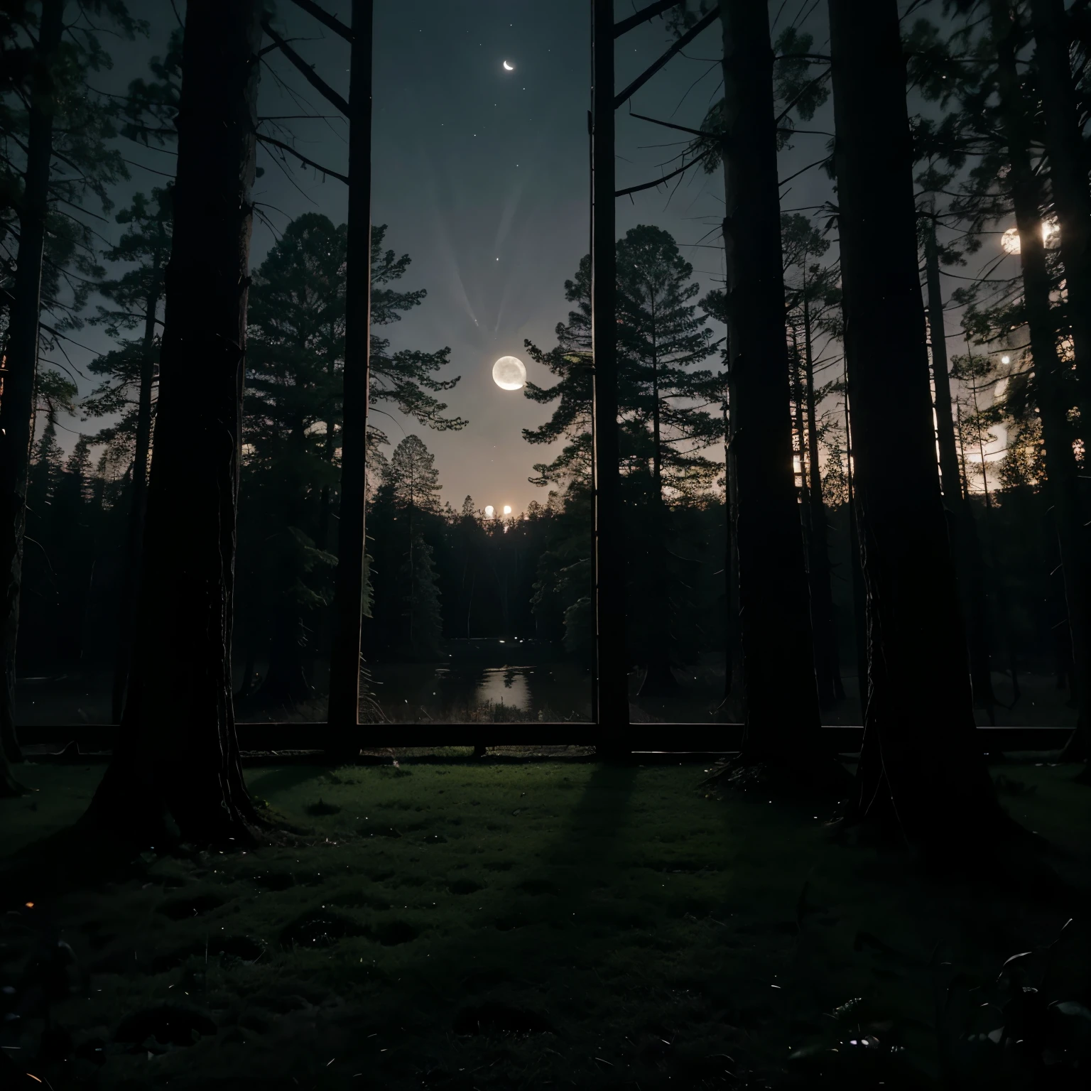 As I approach the window and see the moon in the distance, a full moon, which has illuminated the entire forest with its light, and is in its largest state, and the tall trees that instilled an eerie atmosphere in this space. When I hear a sound from outside, I approach the window and I stare at what I see nailed to it........ 🤯