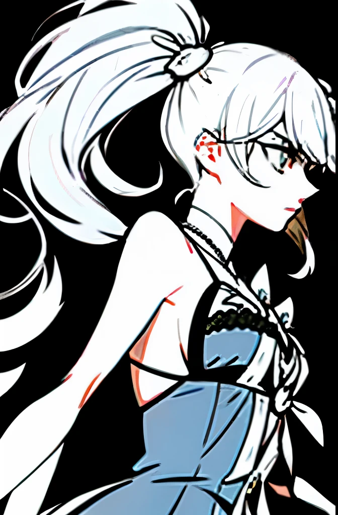 Teresa in Honkai III is a white-haired  tied with a single ponytail and wearing a saintly dress, which is very cute