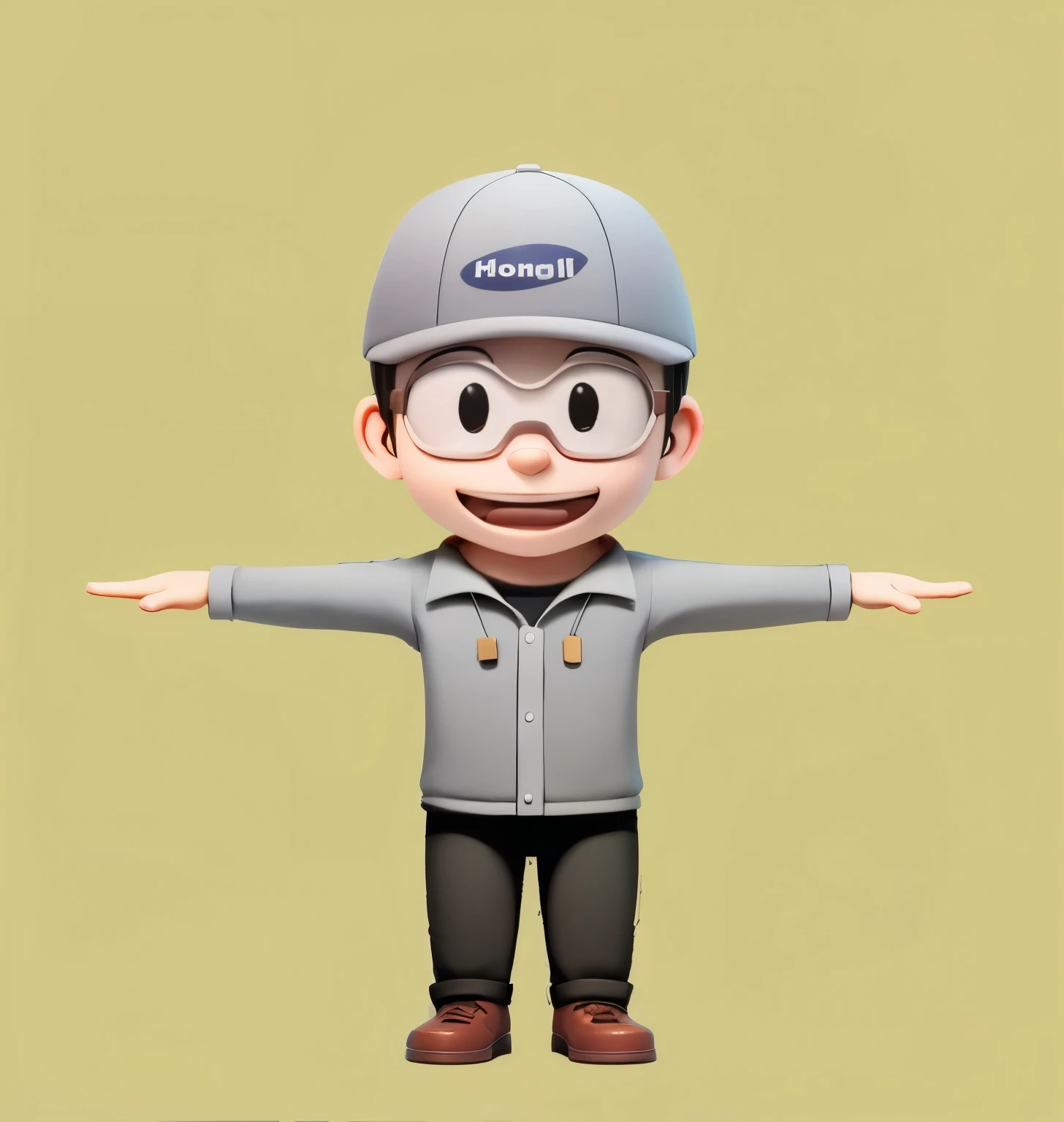 c4d cartoon boy model transition natural color uniform colorless blocks