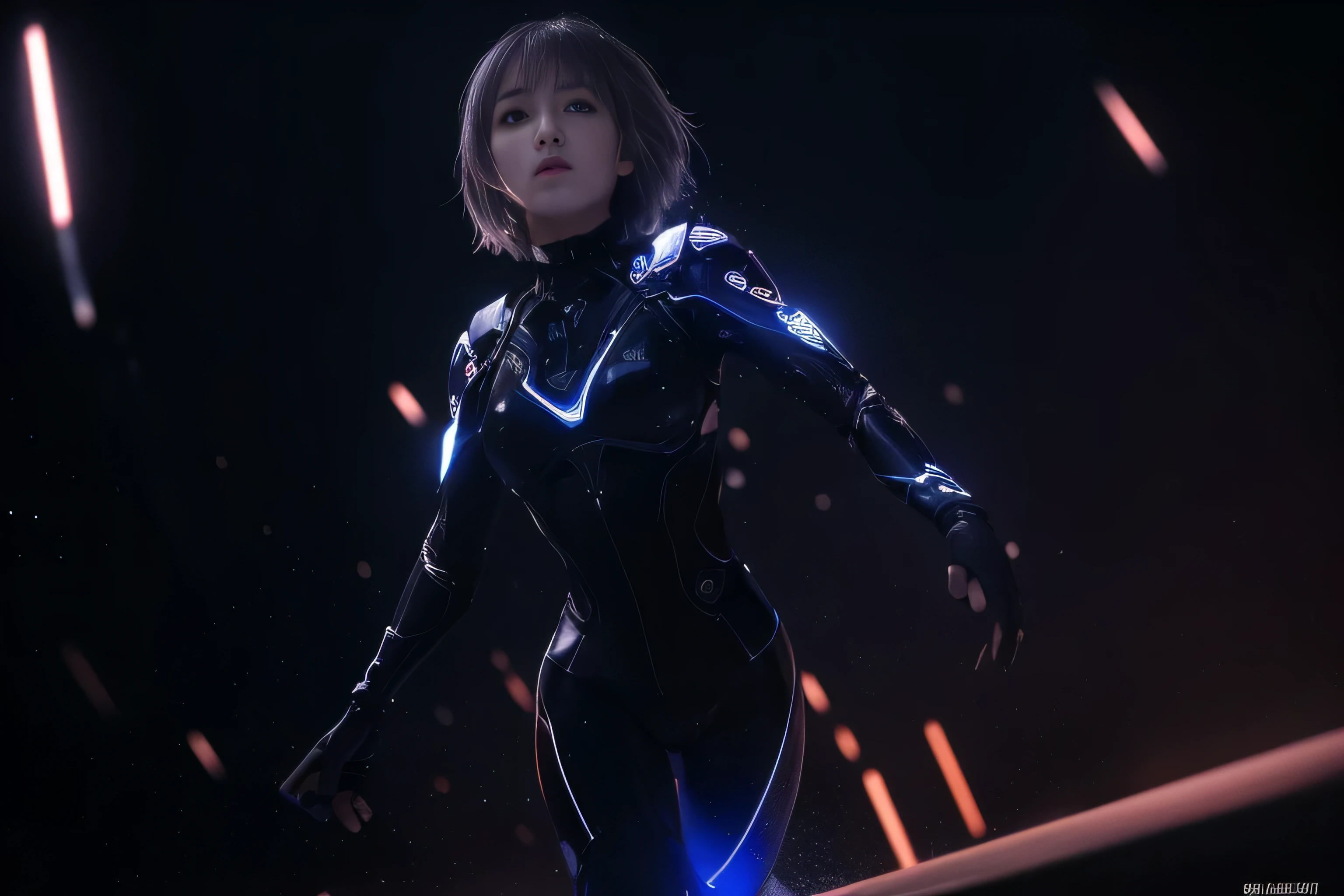 RAW image quality, best image quality, movie lighting, octane rendering, super sharp, 1 girl, Japanese, , troubled face, glowing skin, fugitive, (running figure:1.4), silver hair, short bob hair, Full body white pilot suit:1.3, cyber punk, Night sky with countless stars shining, shining milky way, rain:1.3, Remains, laser beam attack, big explosion:1.3, pillar of fire:1.2, A city engulfed in flames, wet hair:1.5, wet skin:1.5, puddle, fine eyes, Fine skin texture, camel toe, Detailed CG image quality, 8mm fisheye lens, Angle looking up from below:1.2, (whole body angle), Full body soaked, fast shutter speed,