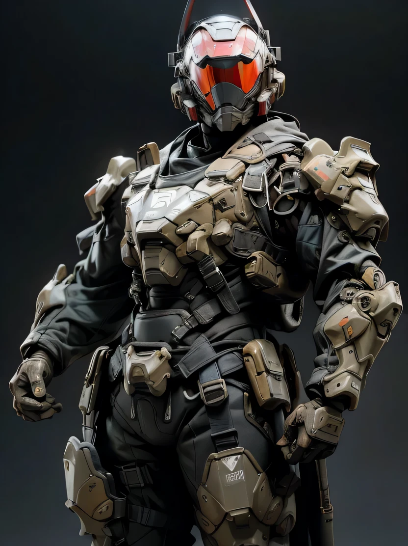 ((masterpiece、highest quality、Super detailed、High resolution、realistic、sharp focus、cinematic lighting))、supple physique、bust shot、ハstomachコントラスト、military black reinforced armor suit、intricate details、軍用フルフェstomachスヘルメット、フルフェstomachスゴーグル、black combat goggles、full armor、フルフェstomachスアーマー、Detailed depiction of hands、looking at the viewer、((look forward))、ラstomachフルで、photograph、combat equipment、Backpack、ダstomachナミックなアクション、The background is a desert at midday.、Remains、(stomach)、hello edge_armor、3DMM