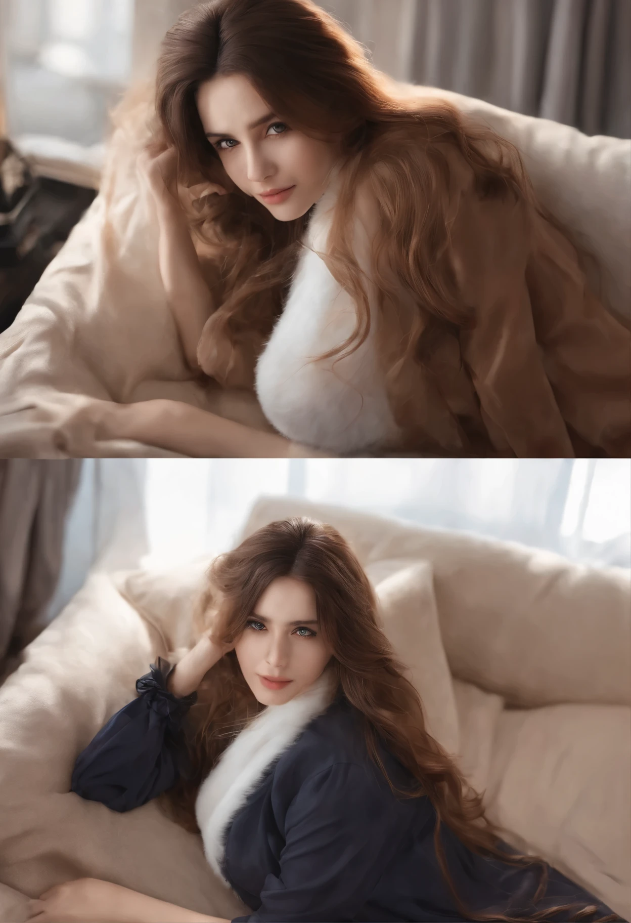 cute beautiful brunette, wearings an entire pijama ,full body, perfect angle, very detailed, 32 years old, flirty face, messy long hair, brown eyes, high-res, masterpiece, best quality,intricate details, highly detailed,sharp focus, detailed skin,realistic skin texture,texture, detailed eyes, professional, 4k, smile, shot on Canon, 85mm,shallow depth of field,kodak vision color, eyeshadow, extremely detailed, photo_\(ultra\), photorealistic, realistic, post-processing, max detail, roughness, real life, ultra realistic, photorealism, photography, 8k uhd, photography, braless, pokies