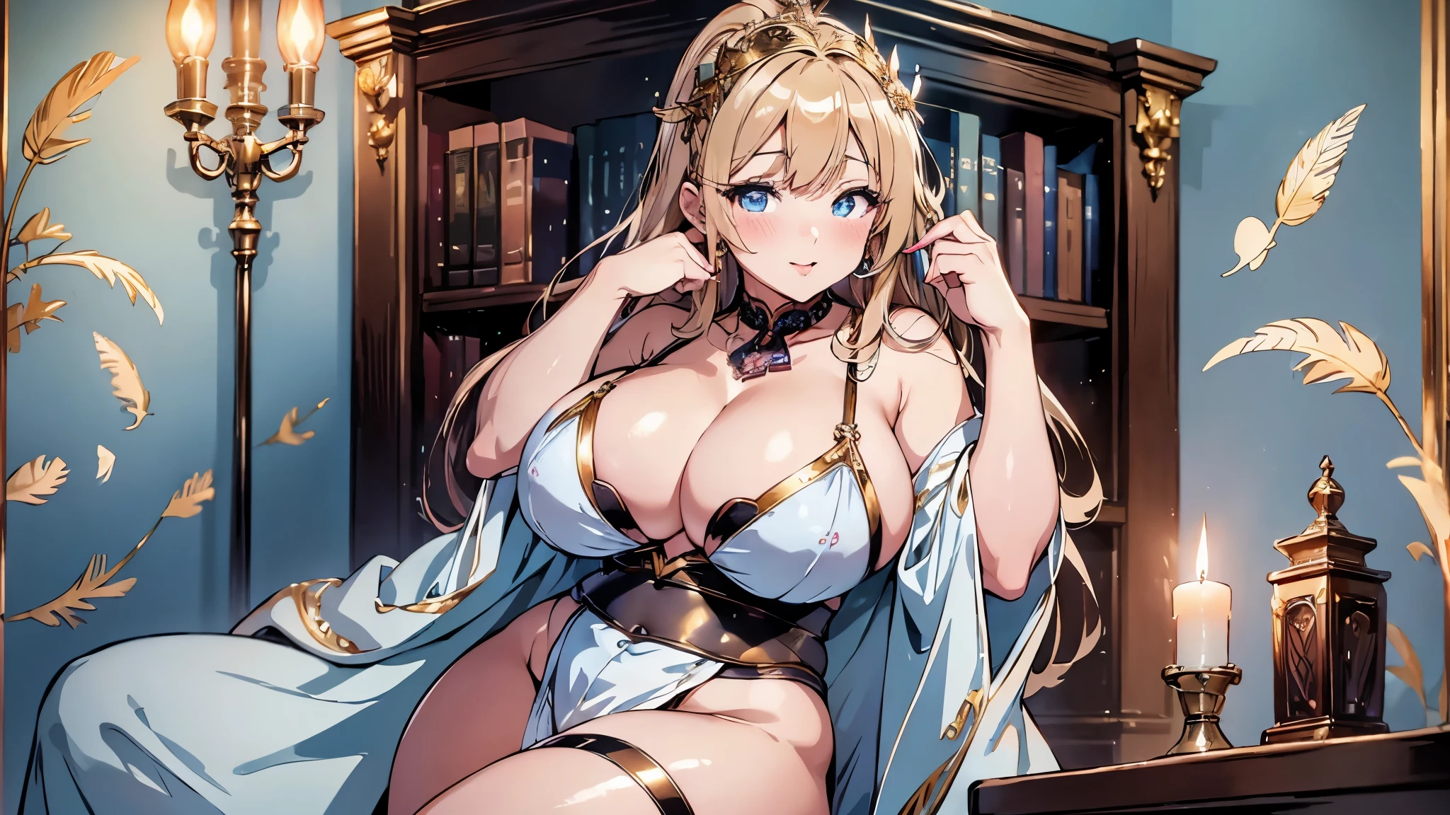 masterpiece, 最high quality, (((ソロmature womanジャネット))), (((platinum blonde hair))), ((long braided ponytail)), (((wide hips))), (((light blue eyes))), lip whole, enchanting smile, cleavage, (((sit on a wooden throne))), (((bookshelf, candle))) sunset, blushする, "beautiful大人顔" , 30 years old , mature woman , adult ((Open kimono with fine gold patterns)), bare shoulders, ((sexual innuendo)), 完璧なbeautiful目, fine eyes. thick lips, ((big )), (thick thighs), top down, look down, (((shiny skin))), (((Chubby))), big breastsの女性, bare shoulders, golden hair, colored feather, metal ornaments, colored flowers, particle, light, (masterpiece, 最high quality, 最high quality, official art, beautiful and aesthetic:1.2), (1 girl:1.3), very detailed,(fractal art:1.1),(colorful:1.1)(flowers:1.3),most detailed,(tangled:1.2), (dynamic pose), (abstract background:1.3), (shiny skin), (lots of colors :1.4), ,(earrings:1.4), (feather:1.4),masterpiece, 最high quality, Super detailed, 30~40 years, full body shot, mature woman, beautiful mature woman, nightgown and underwear, enchanting smile, thick lips, Chubbyした唇, blush, looking at the viewer, provocative expression, short hairstyle, cleavage, Plump、curvaceous hips、attractive face、naughty face、sexy lingerie 、an inviting gaze、expression of emotions、lewd underwear、erotic see-through lingerie set、Standing position、gorgeous accessoriesさまざまな髪型,gold headband,plump breasts,convex buttocks,greek clothing,Tulle covers the chest,perfect balance, Detailed details of the garment,temple,marble,Statue of God,cinematic lighting, film grain, Fuji color, contrast of light and dark, 8k, masterpiece, Super detailed, high detail, high quality, High resolution, masterpiece, 最high quality, Super detailed, 30~40 years, full body shot, mature woman, beautiful ,mature woman, nightgown and underwear, enchanting smile, thick lips, Chubbyした唇, blush, looking at the viewer, provocative expression, short hairstyle, cleavage, Plump、curvaceous hips、attractive face、naughty face、sexy lingerie 、an inviting gaze、expression of emotions、lewd underwear、(((erotic see-through lingerie set)))、Standing position、gorgeous accessories、raise your butt, from below, (((NSFW: 1.4)))、exposed chest、gasping face、openwork decoration,(((Seeing through dresser starvation)))、(((anatomically correct body))) masterpiece, 最high quality, Super detailed, 30~40 years, full body shot, mature woman, beautiful mature woman, nightgown and underwear, enchanting smile, thick lips, Chubbyした唇, blush, looking at the viewer, provocative expression, short hairstyle, cleavage, Plump、curvaceous hips、attractive face、naughty face、sexy lingerie 、an inviting gaze、expression of emotions、lewd underwear、erotic see-through lingerie set、Standing position、gorgeous accessoriesmasterpiece, 最high quality, Super detailed, 30~40 years, full body shot, mature woman, beautiful, mature woman, nightgown and underwear, enchanting smile, thick lips, Chubbyした唇, blush, looking at the viewer, provocative expression, short hairstyle, cleavage, Plump、curvaceous hips、attractive face、naughty face、sexy lingerie、an inviting gaze、expression of emotions、(((lewd underwear)))、erotic see-through lingerie set、Standing position、gorgeous accessories、raise your butt, from below, (NSFW: 1.4)、exposed chest、(((gasping face)))、openwork decoration,(((see through dress)))、(((R-18)))、feast_jet bath thighs, big breasts, Are standing, cowboy shot, looking at the viewer, outdoors, blush, 1 girl, (masterpiece:1.3), (High resolution), (8k), (very detailed), perfect face, nice eyes and face, (((最high quality))), (Super detailed), detailed face and eyes, (alone), High resolution、beautiful eyes,(((sexy pose)))、Super hamstring muscles