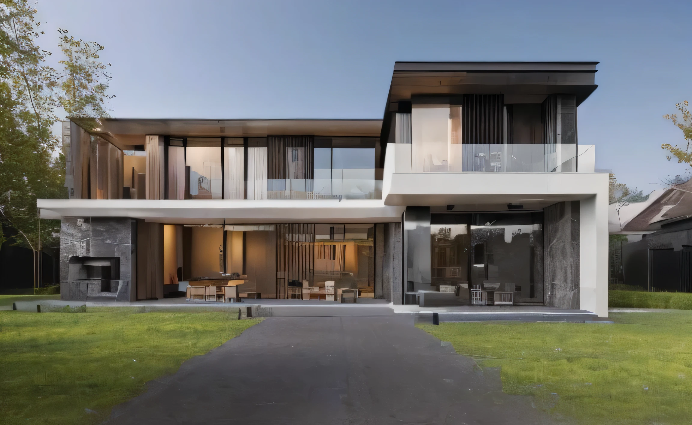 Villa, exterior, raw photo
