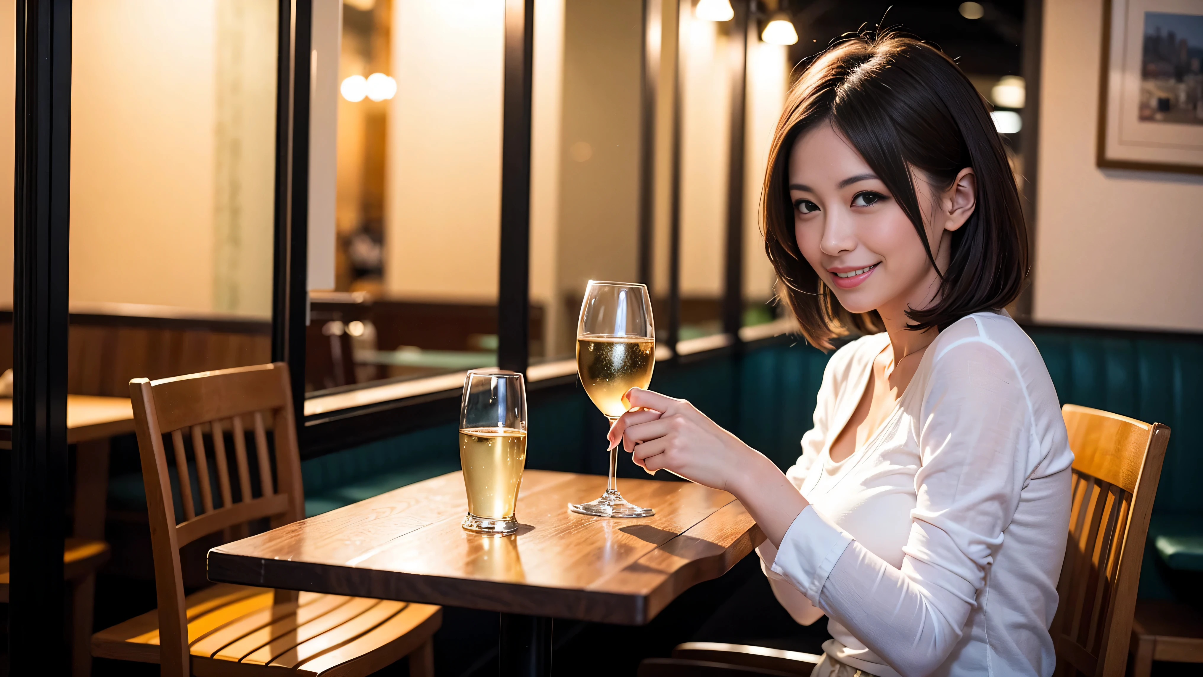 64k, Hmm, highest quality, masterpiece: 1.2), (realistic, photorealistic: 1.37),White wine、red wine、wine glass、wine bottle、sparkling wine、やわらかなsmile、gentle expression、 Super detailed, celebration party、beauty、charm、beautiful mature woman、3 women who love wine、three men、Tokyo、Yokohama、Paris、venice、Rome、Champagne、sparkling wine、winter night、restaurantでワイン宴会、(slimな男女4名),(Wine party for 5 people)、(slimフェイス),Happy、 最高なsmile、fox mask、Berry Short、(because I'thin), (brown hair), (shortcut), long sleeve shirt、winter fashion、Columbia、Brazilian、Japanese、Dutch、German、Portuguese、Belgian、Italian、French, (Squirting), (slimボティ), (brown hair), (shortcut), 端正なbeauty、cheeks turn a little red, (41 years old), 38 years old, 35 years old、32 years old、 A beautiful and detailed night view spreads out outside the window............., restaurant, wine glassが座っている, At night, in a prominent place (from the Upper body) nova frog style, actress, model, Upper body, White wine, slim, wine glass, Very beautiful night view, wine glass Put in the Middle, Happy smile, (smile: 1.15),
