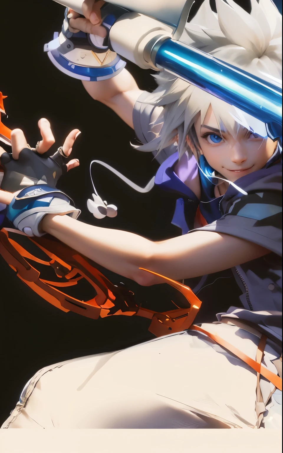 (masterpiece, best quality:1.2), Cowboy shooting, alone, male focus, 1 boy, Sola \(Kingdom Hearts\), Smile, brave,eyes,Very handsome,looking at the audience, arms crossed, hooded jacket, shorts