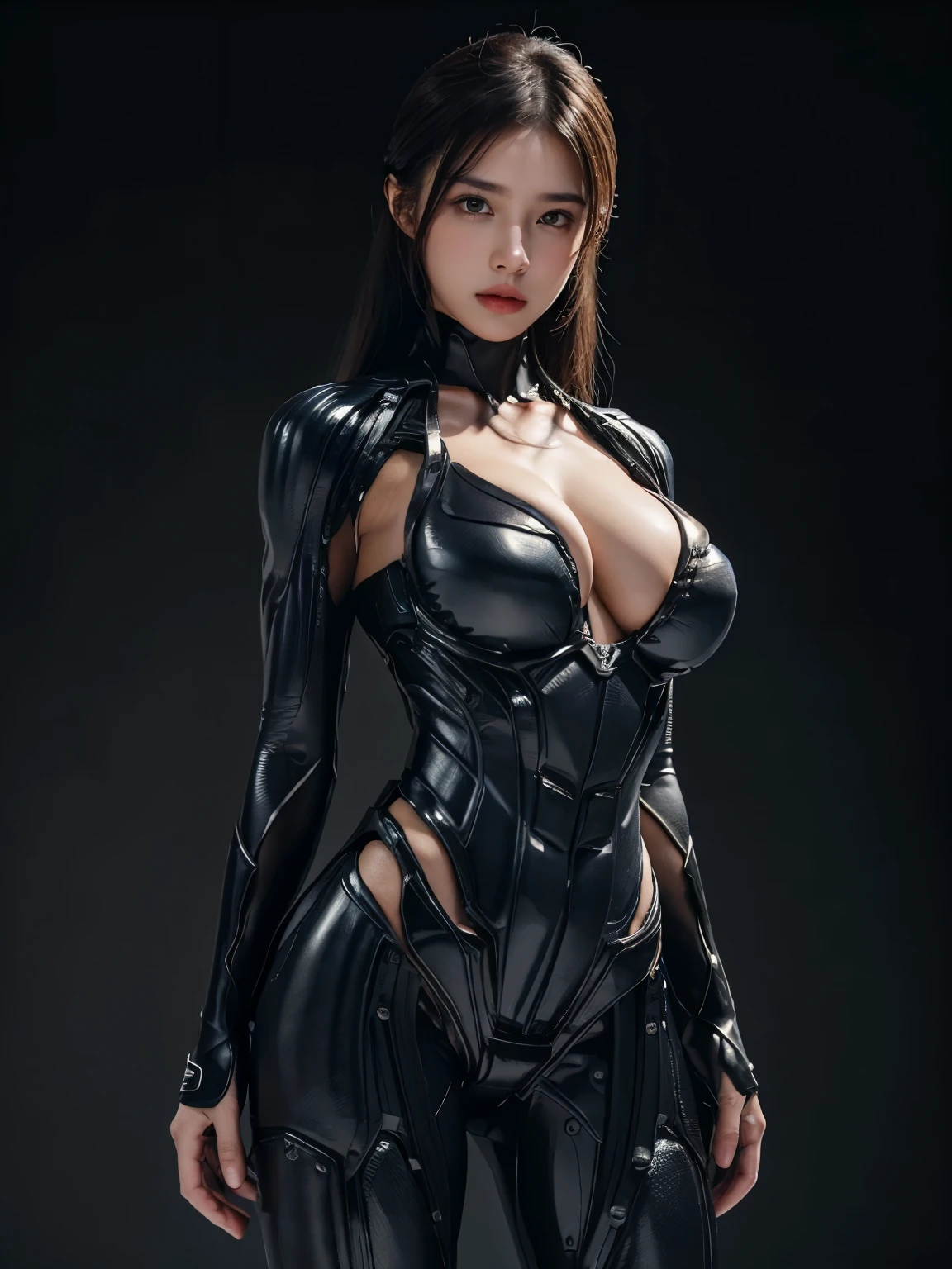 (extremely good:1.2), original photo, (realistically:1.37, realistically), HD CG unified 8K wallpaper, ((directly from the front))), (Headquarters skin: 1.8, glowing skin), 8K Ultra HD, digital SLR camera, soft lighting, high quality, ((Kaisa suit legend league)), dynamic poses, Super details, blank background,1 girl,solo,big breasts,cleavage,expose the navel ,Torn clothes,Nipple slip from side