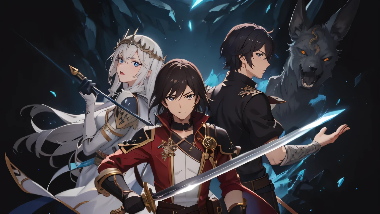 Anime style artwork of a man holding a sword in a cave, 2. 5 d cgi Anime fantasy artwork, anime epic artwork, grand order of destiny, epic RPG artwork, Detailed digital 2D fantasy art, Detailed key animation art, Anime fantasy artwork, RPG artwork, Epic Anime Fantasy, 2b, 2b, Granblue Fantasy, Blade and Soul 8k