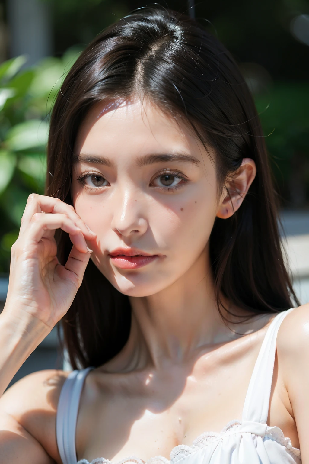 (actual),masterpiece,best quality,light,natural shadow,highest detail,Professional photography,Detailed background,depth of field,Crazy details,complex,Aesthetic,Detailed face,subsurface scattering,looking at the audience,1 girl,whole body,faint smile,charming,20 years,French bob hair.aho colorful),fit and flare lace dress,frills,Musical instrument, gourmet food, Delicious food, gourmet food体验, Refreshing drinks, international gourmet food, food culture