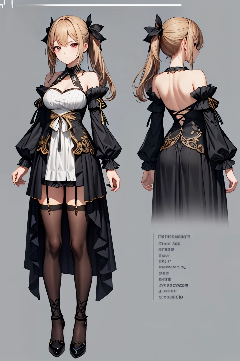Female original character reference sheet adoptable,